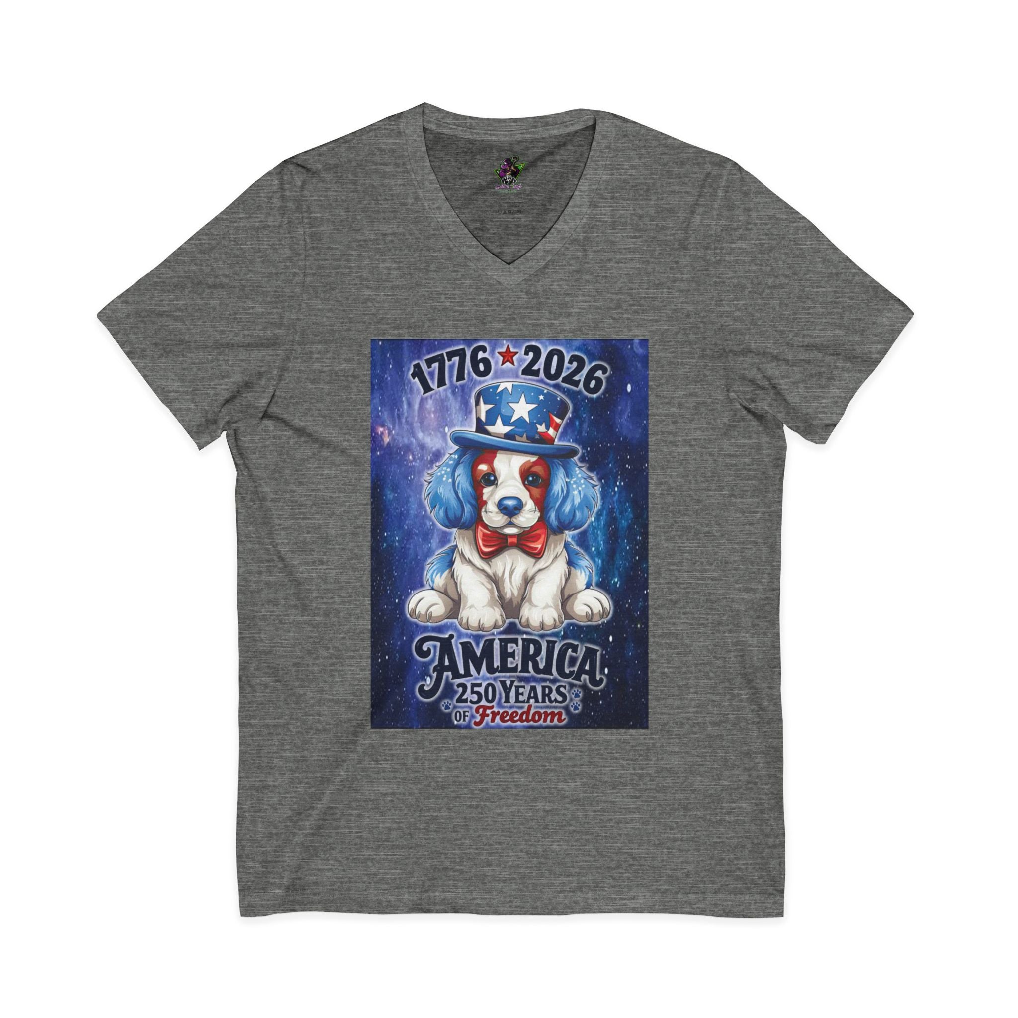 Patriotic Puppy America 250 / V-Neck Tee