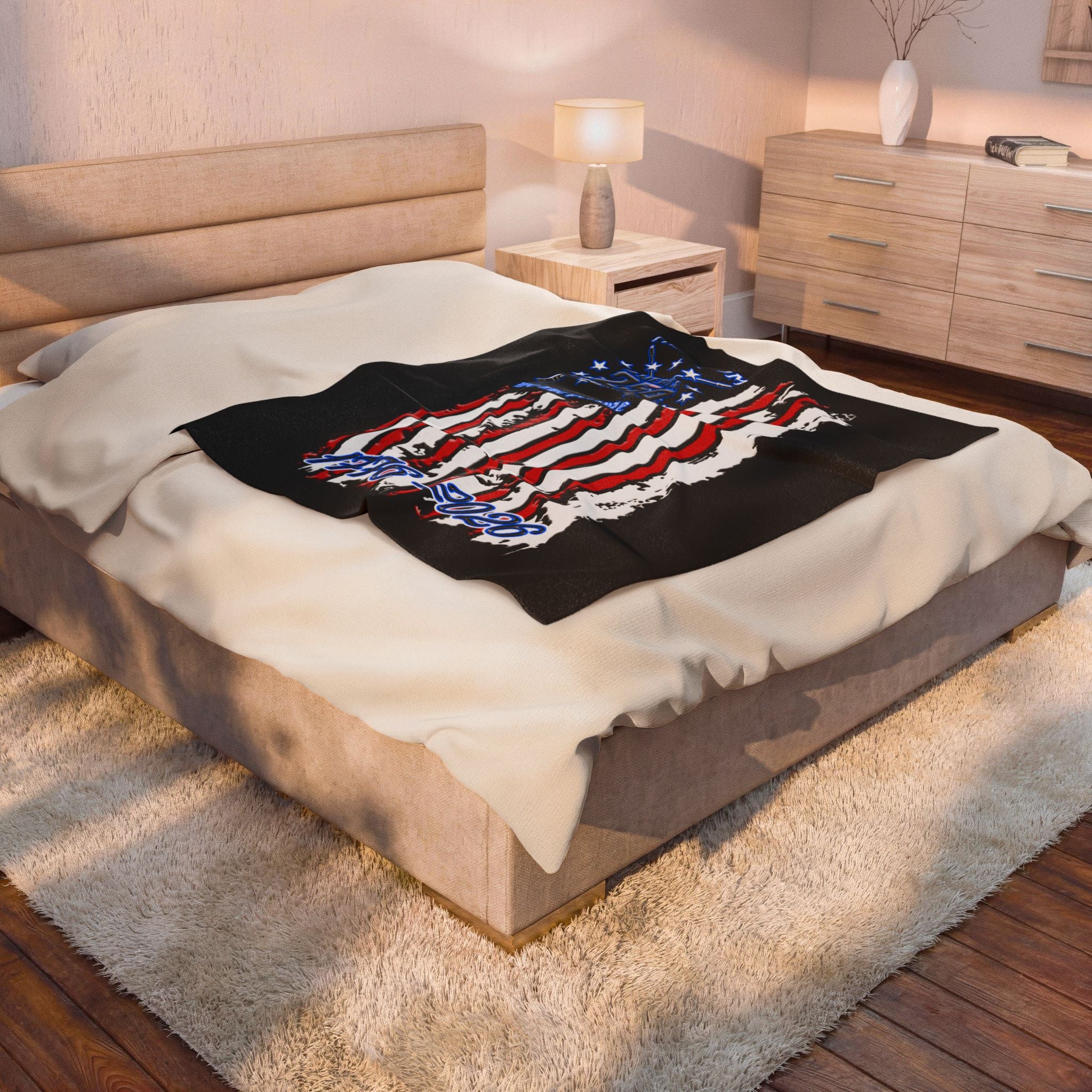 250th Anniversary Flag / Velveteen Plush Blanket