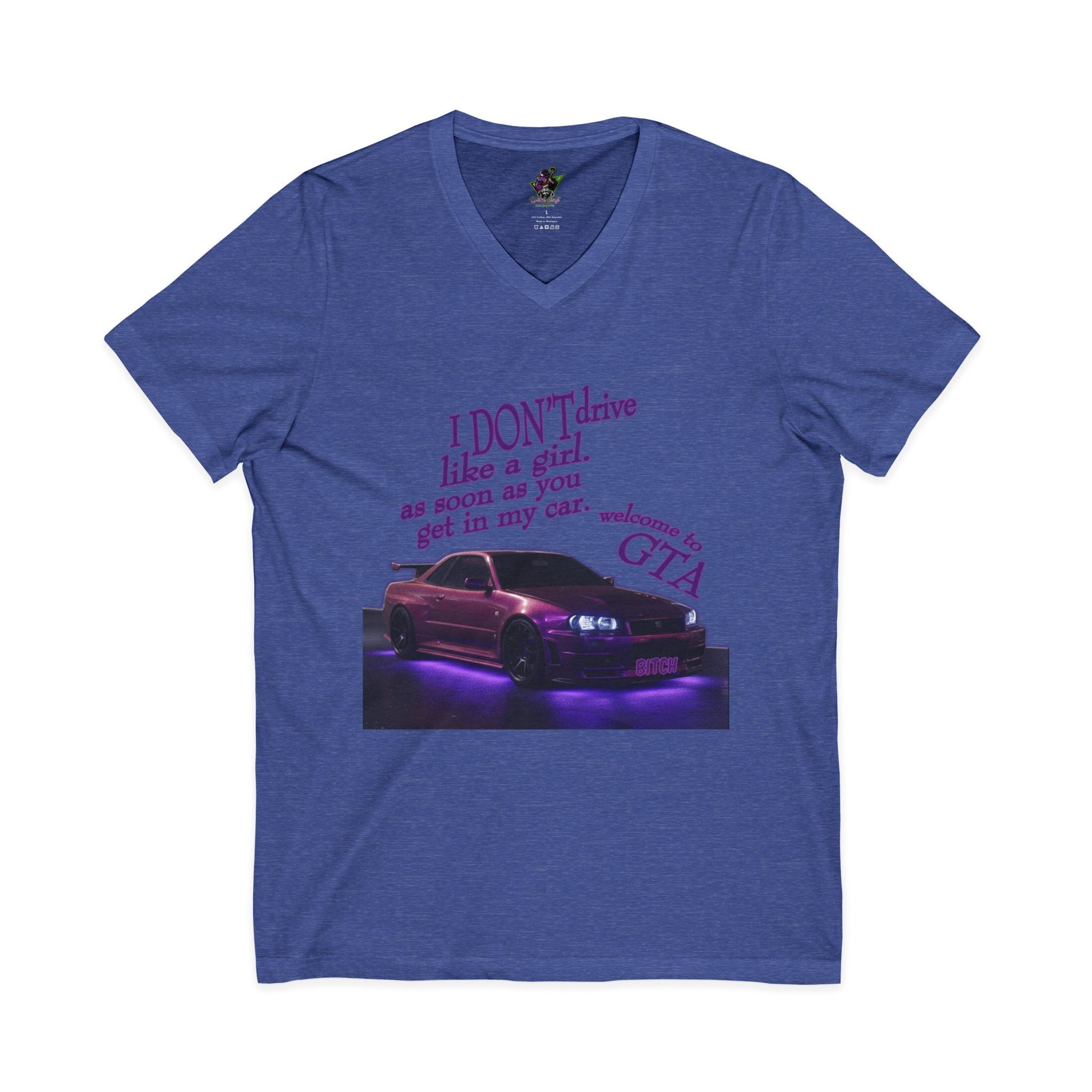 Don't Drive Like a Girl Purple / V-Neck Tee