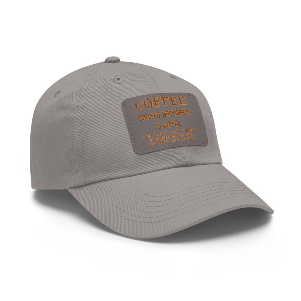 Coffee Spelled Backwards Is EEFFOC/ Leather Patch