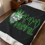 2/3 Evil Punk Skull / Velveteen Plush Blanket