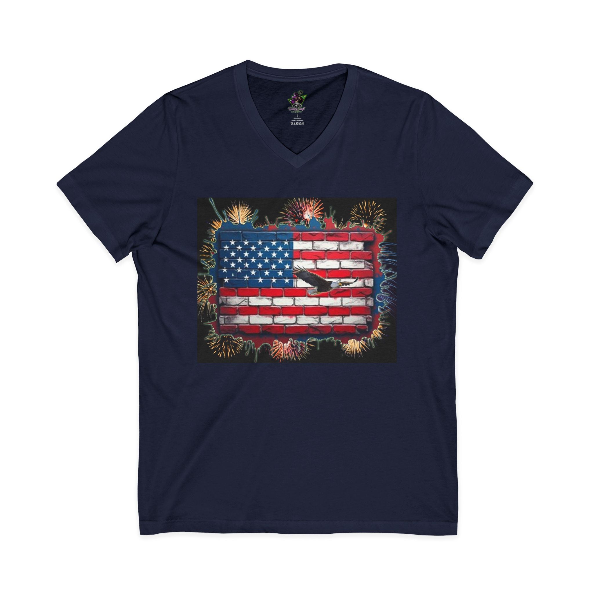 American Brick Flag / V-Neck Tee
