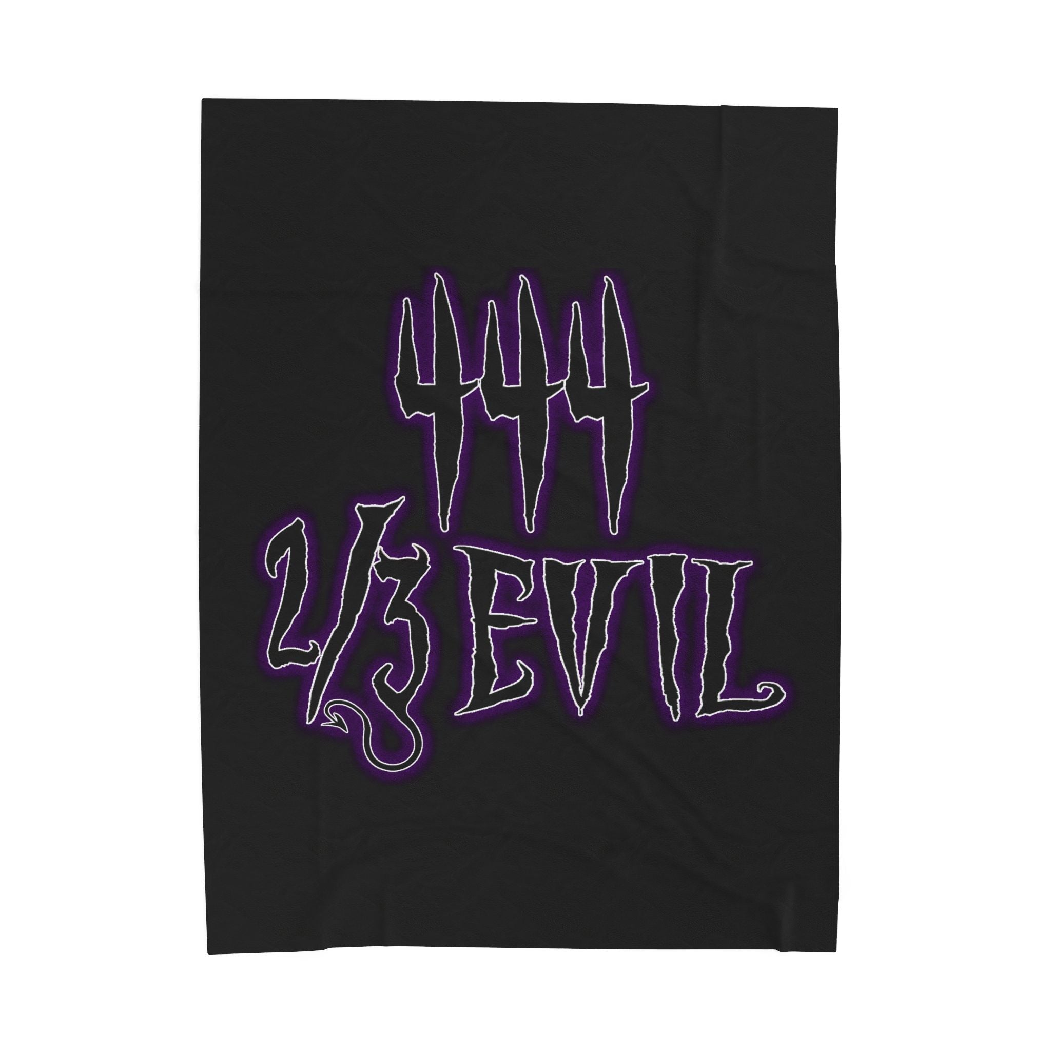 2/3 Evil Gothic Purple Script / Velveteen Plush Blanket
