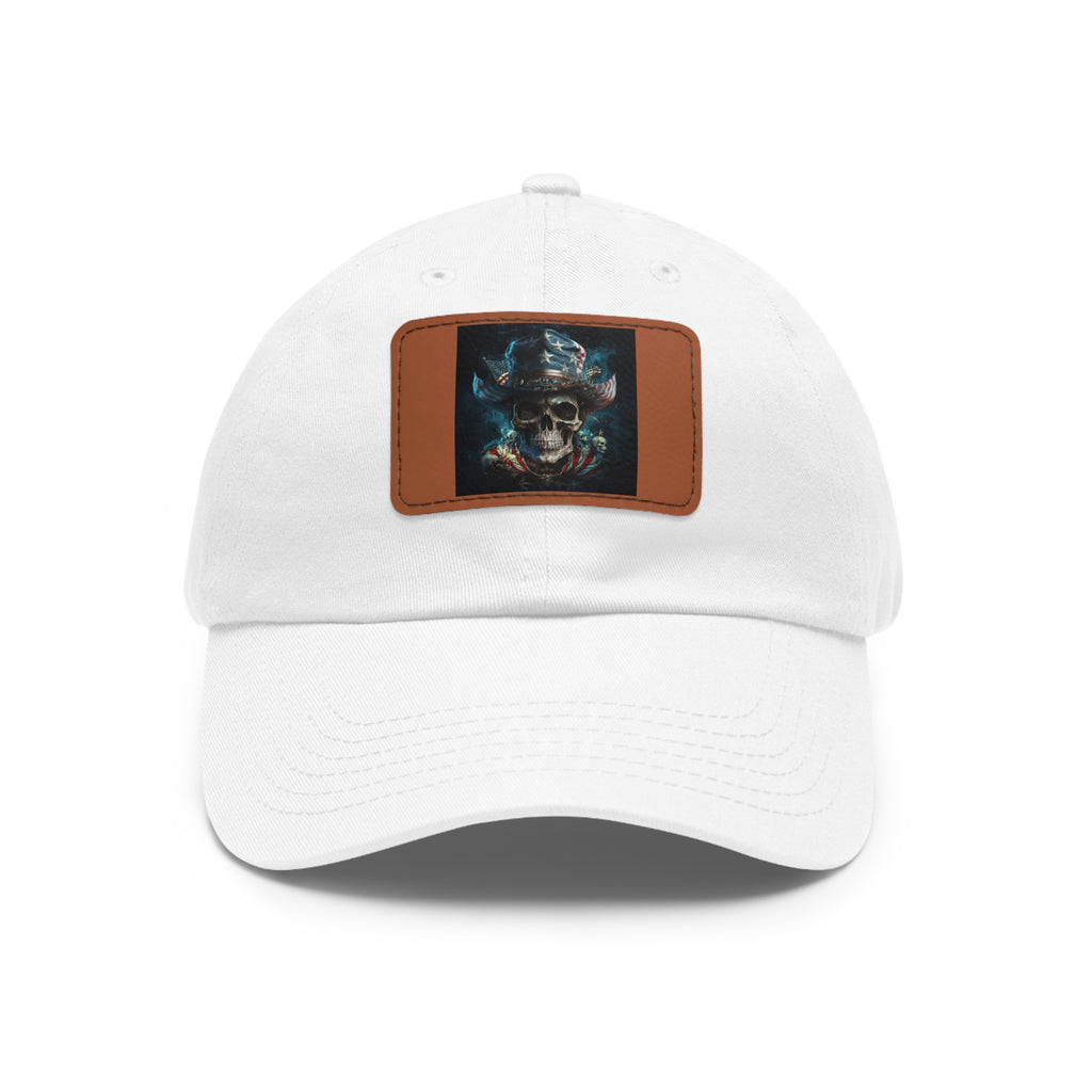 Skull Cowboy / Leather Patch Hat