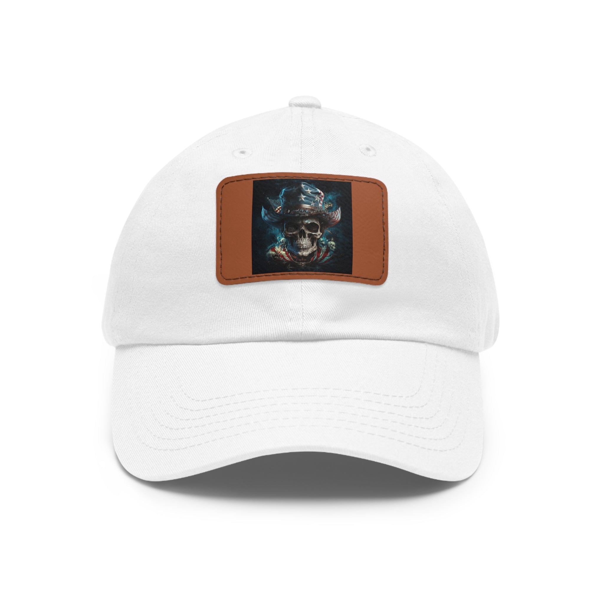Skull Cowboy / Leather Patch Hat