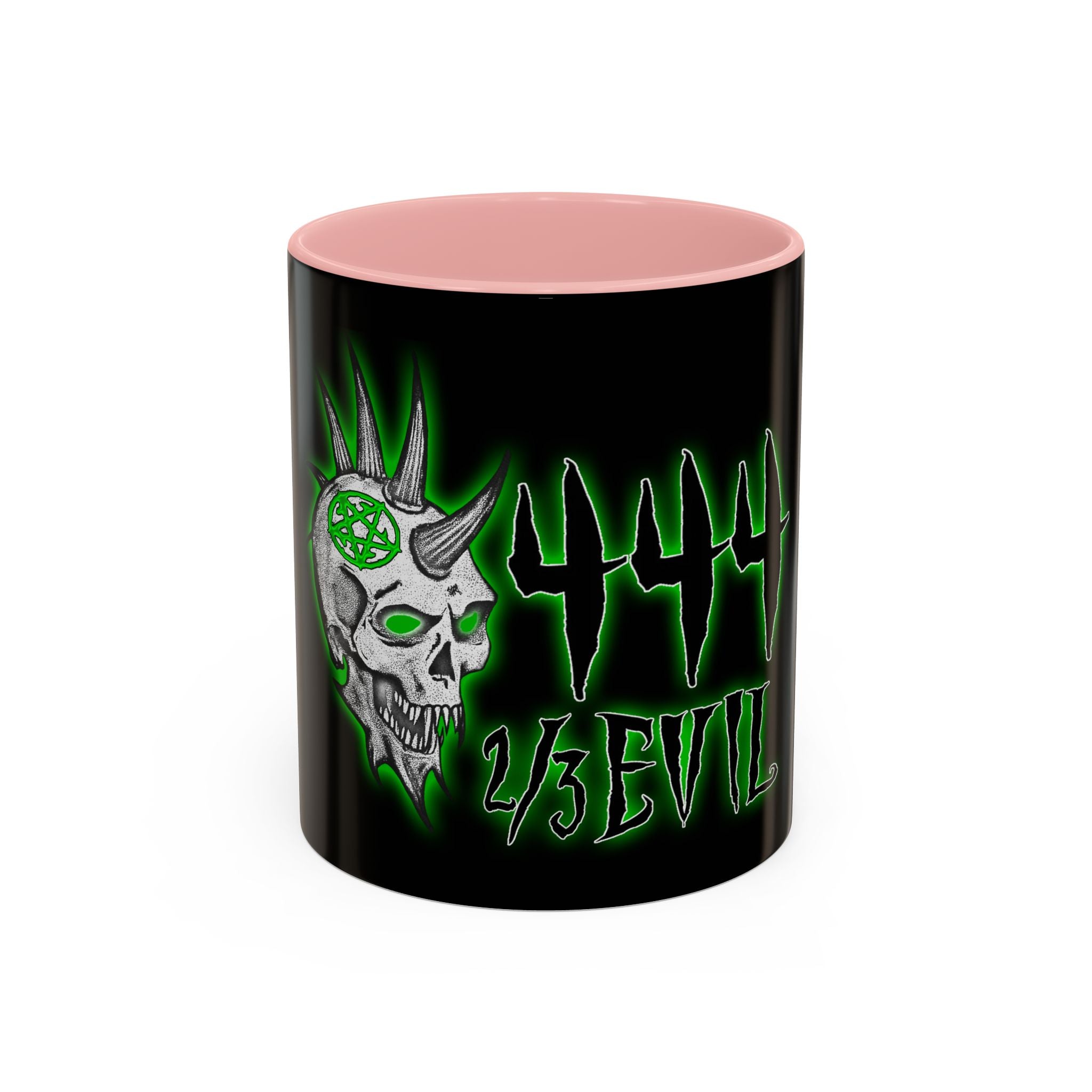 2/3 Evil Punk Skull / Accent Coffee Mug 11/15oz