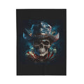 Skull Cowboy / Velveteen Plush Blanket