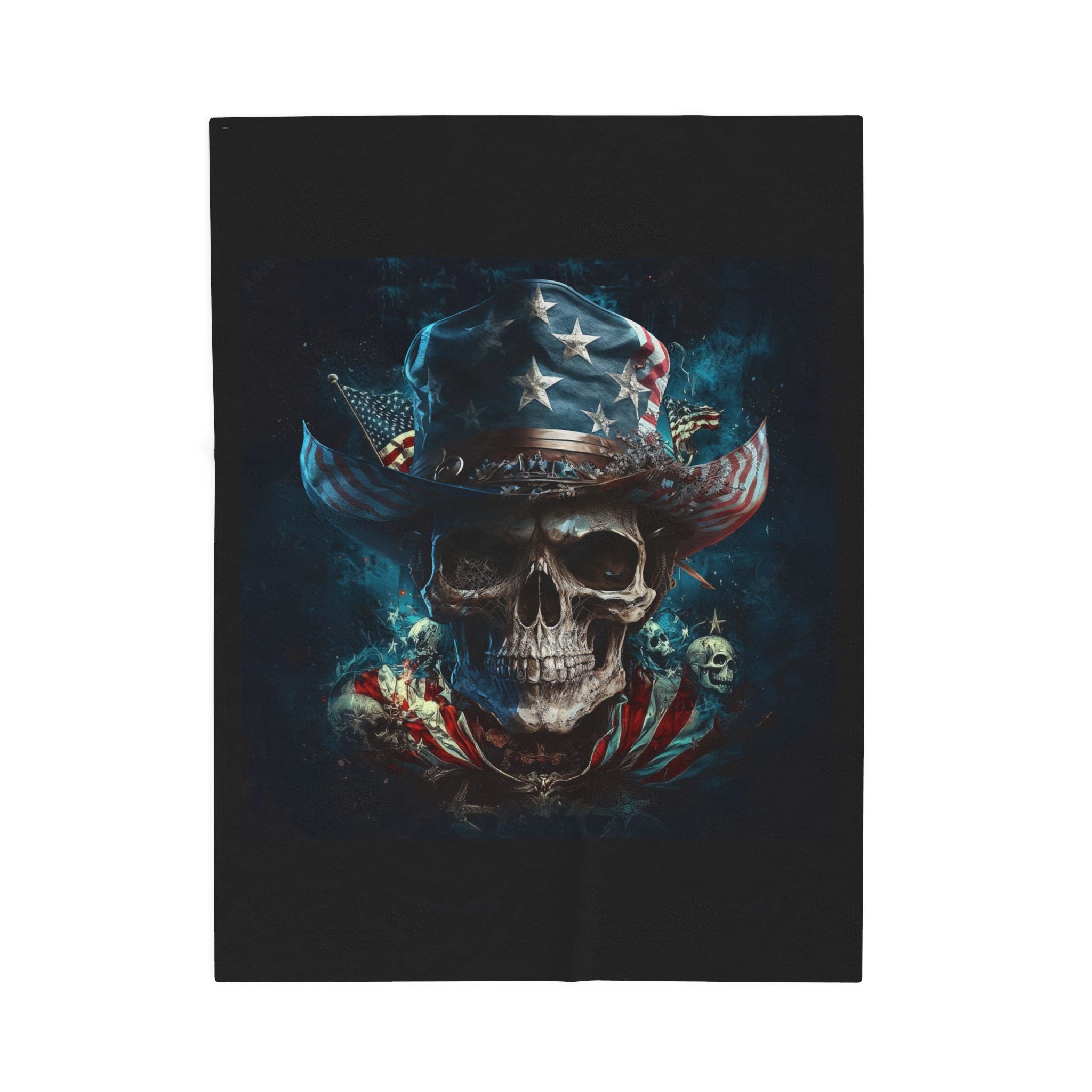 Skull Cowboy / Velveteen Plush Blanket