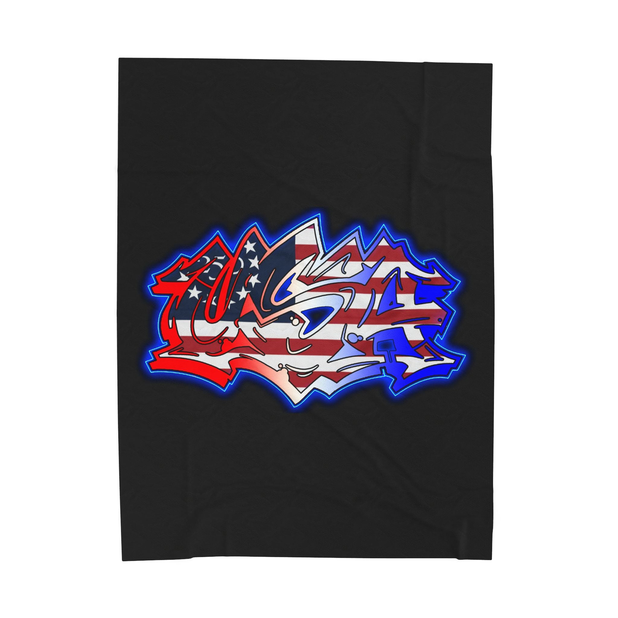 USA Graffiti / Velveteen Plush Blanket