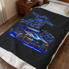 Daughter Doesn't Drive Like A Girl Blue / velveteen Plush Blanket