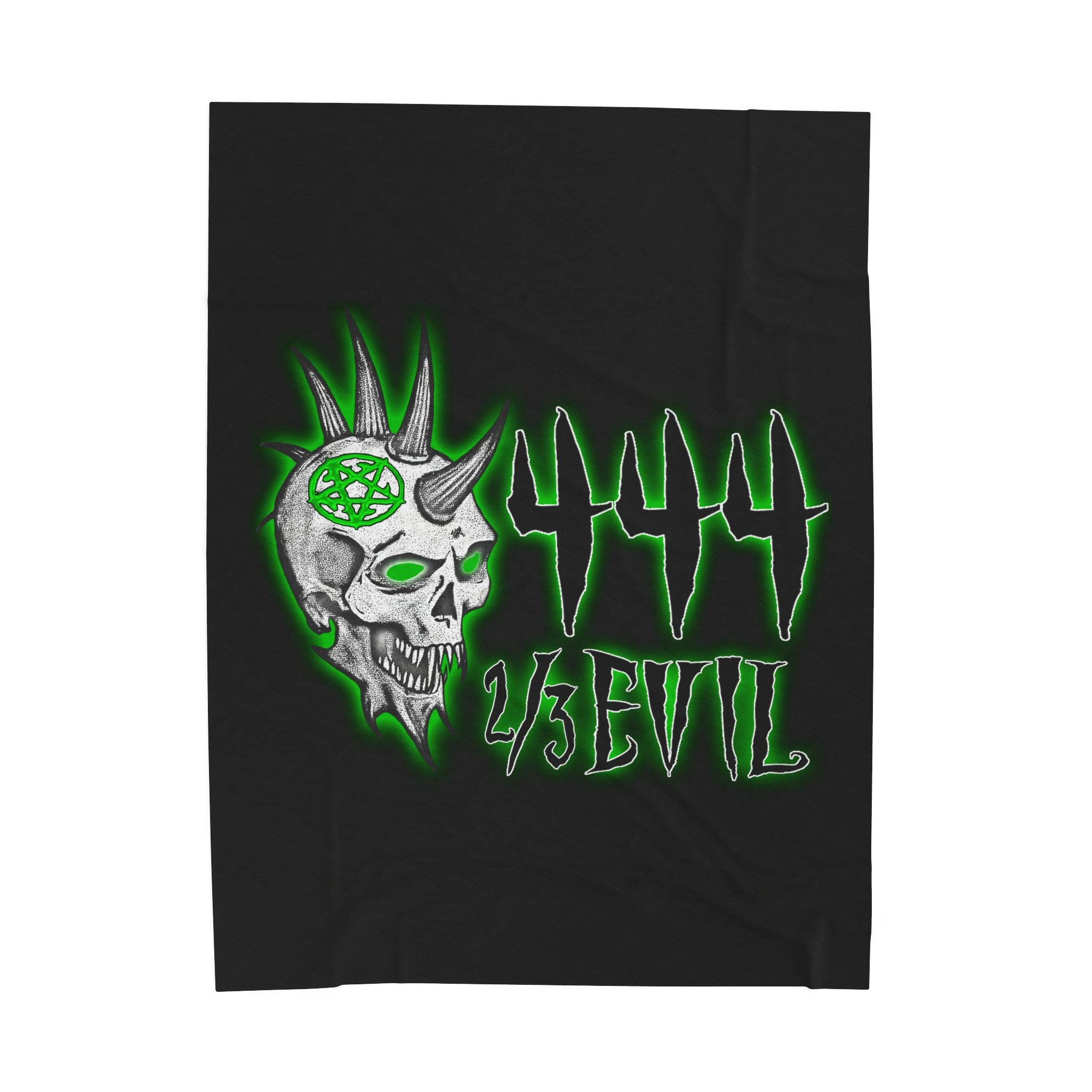 2/3 Evil Punk Skull / Velveteen Plush Blanket
