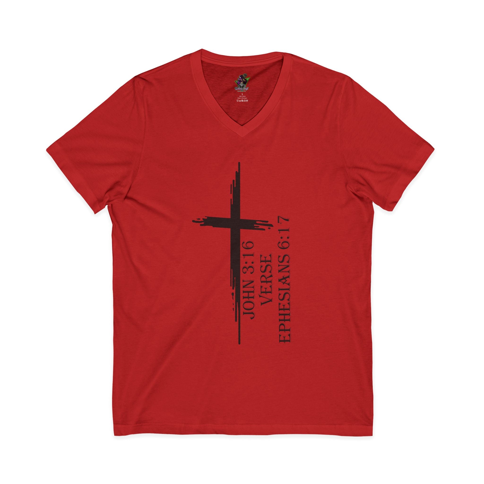 John 3:16 / Ephesians 6:17 / V-Neck Tee