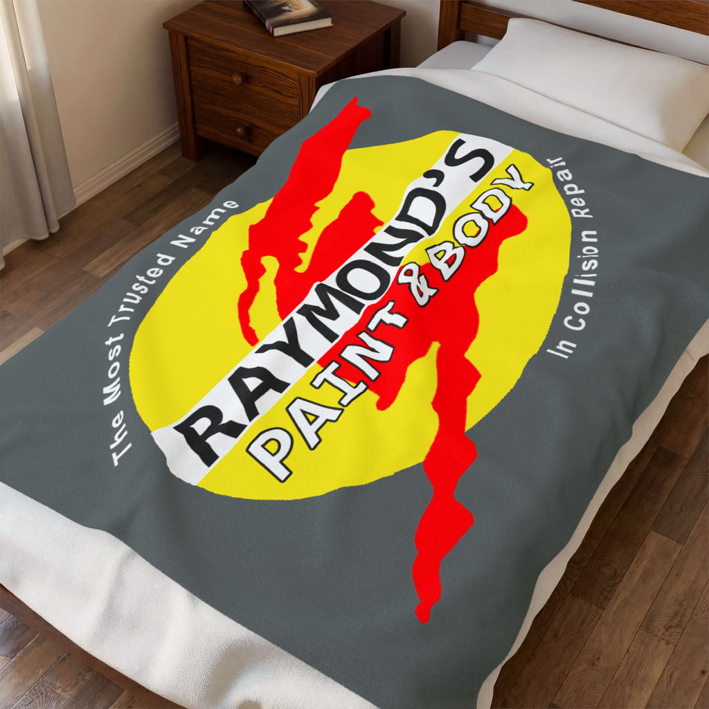 Raymond's Paint & Body Logo / Velveteen Plush Blanket