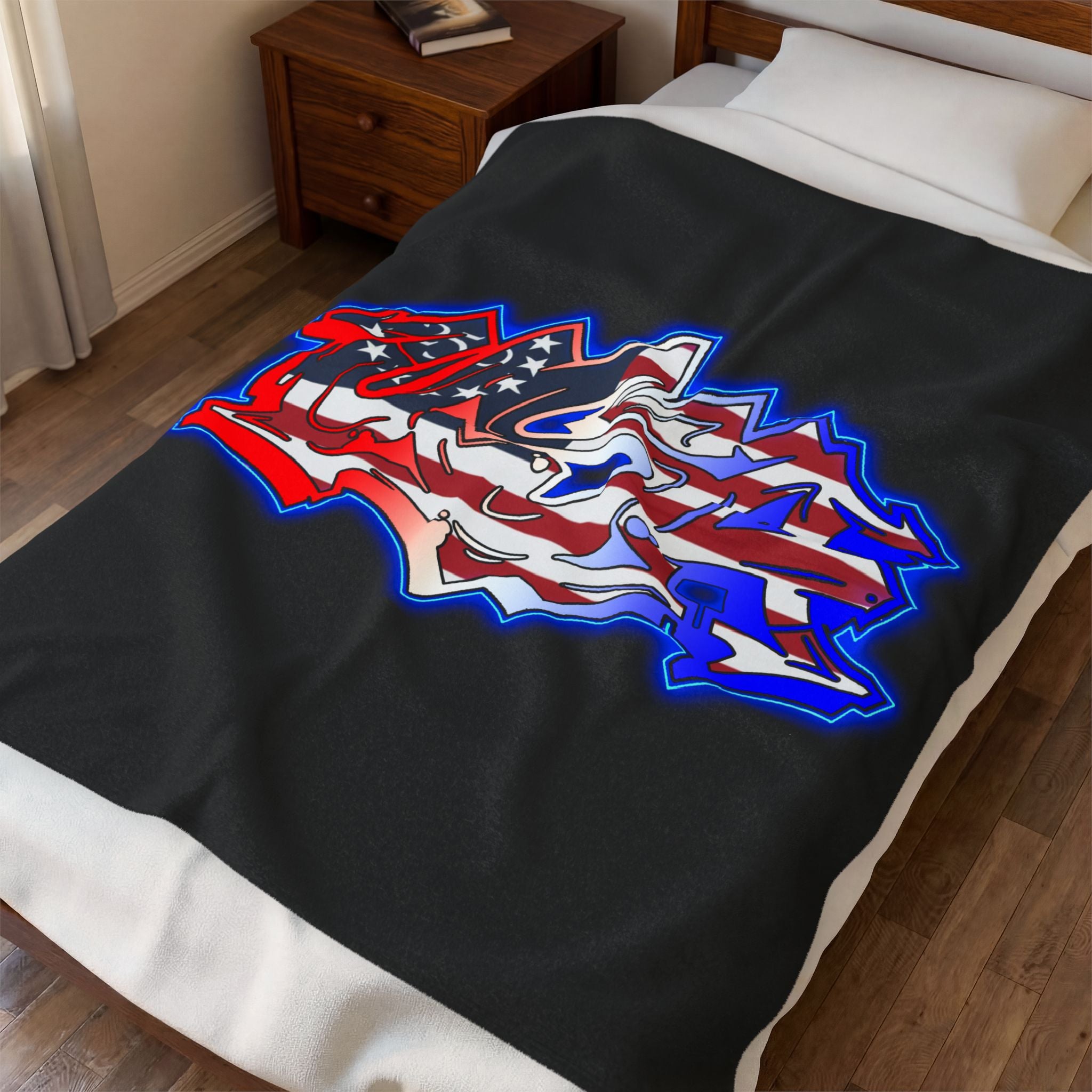 USA Graffiti / Velveteen Plush Blanket