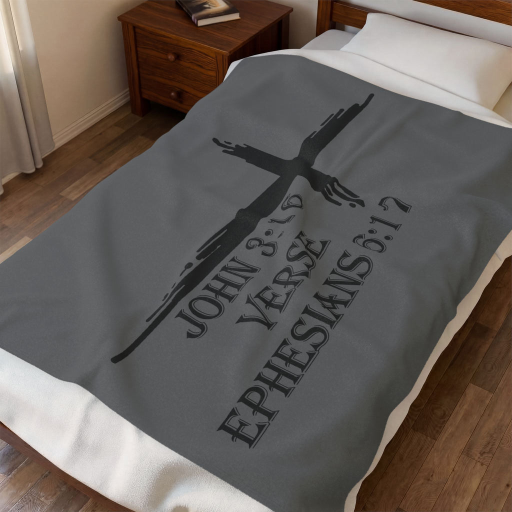 John 3:16 / Ephesians 6:17 / Velveteen Plush Blanket