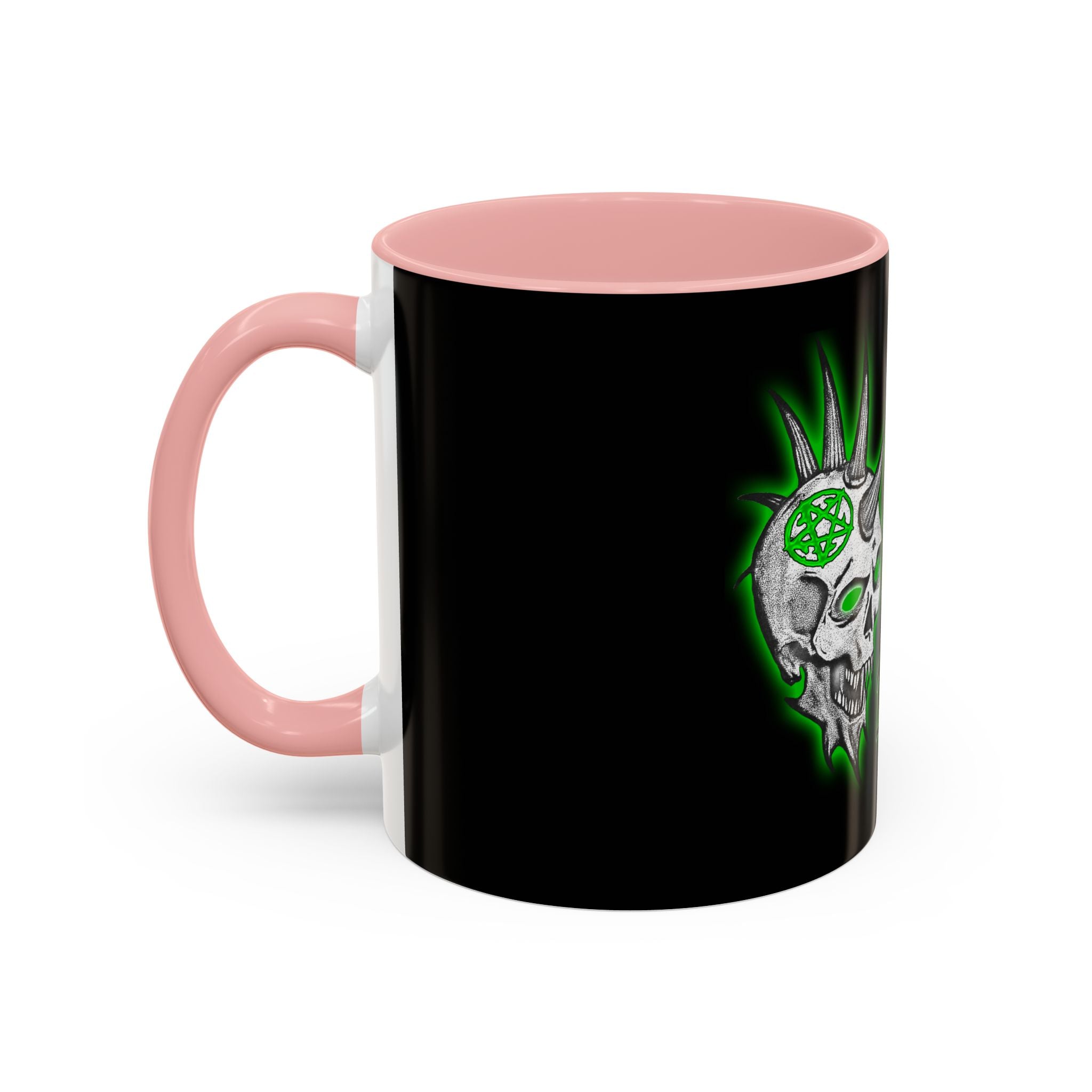 2/3 Evil Punk Skull / Accent Coffee Mug 11/15oz