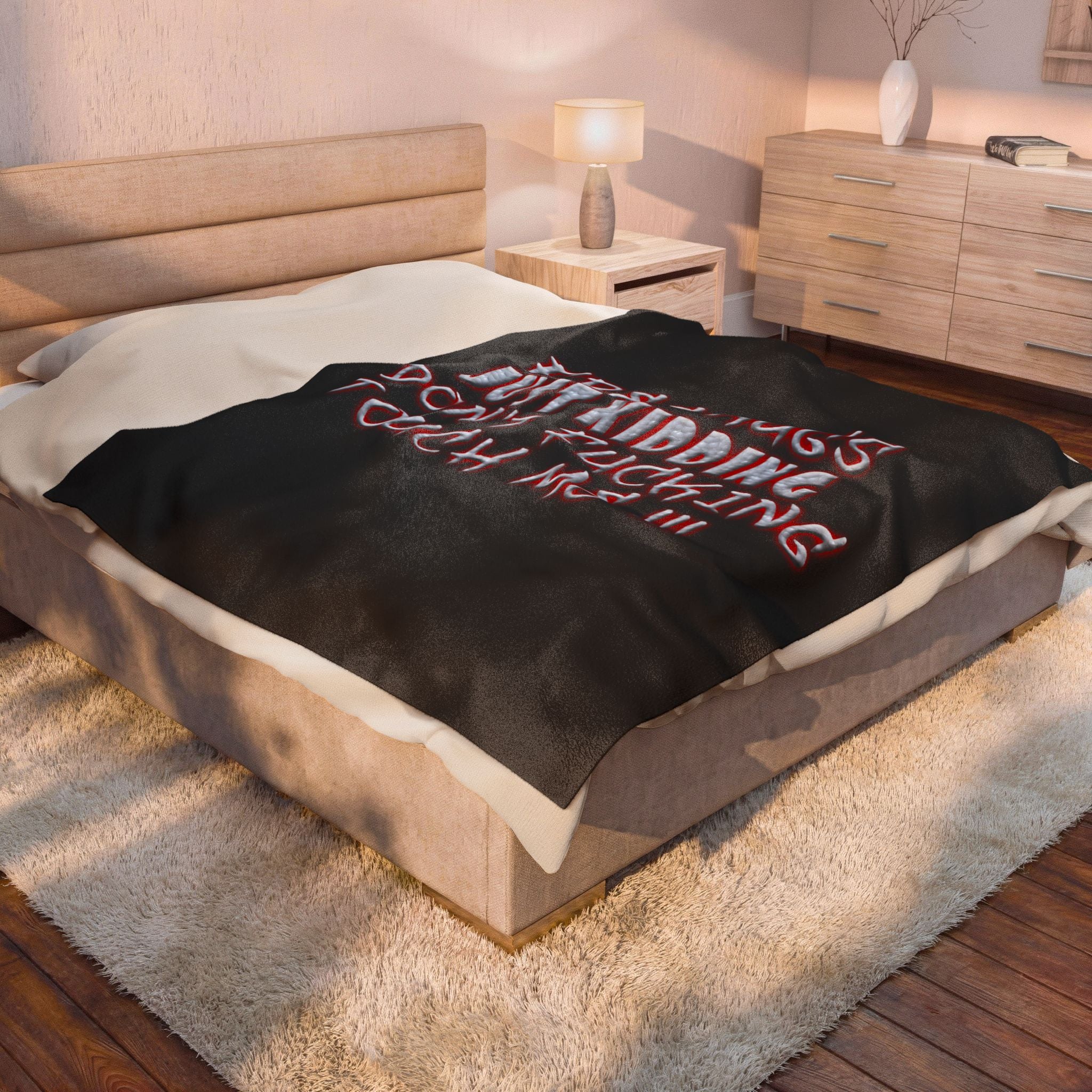 Free Hugs Just Kidding / Velveteen Plush Blanket