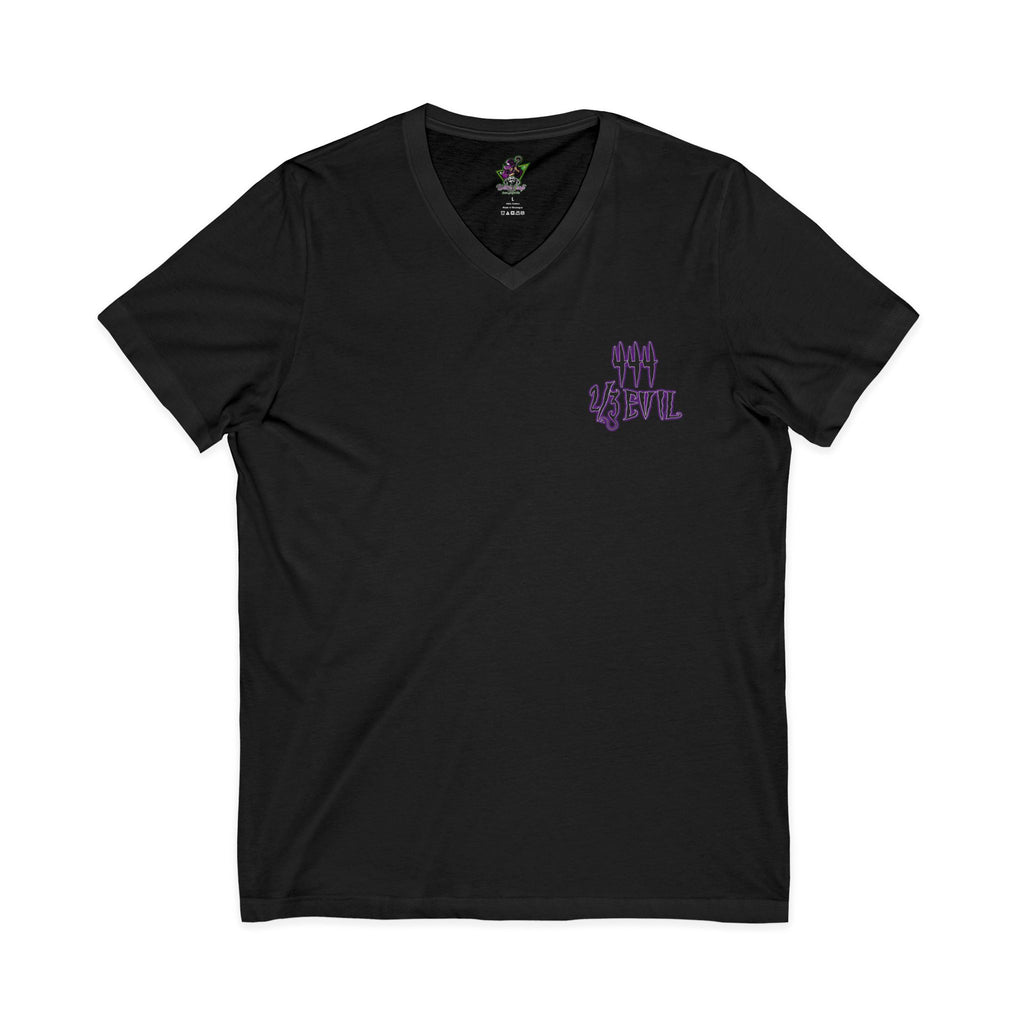 2/3 Evil Gothic Purple Script / V-Neck Tee