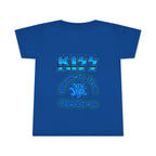 Toddler T-Shirt - KISS Band Graphic Tee (Blue Retro Rock Guitar Design)