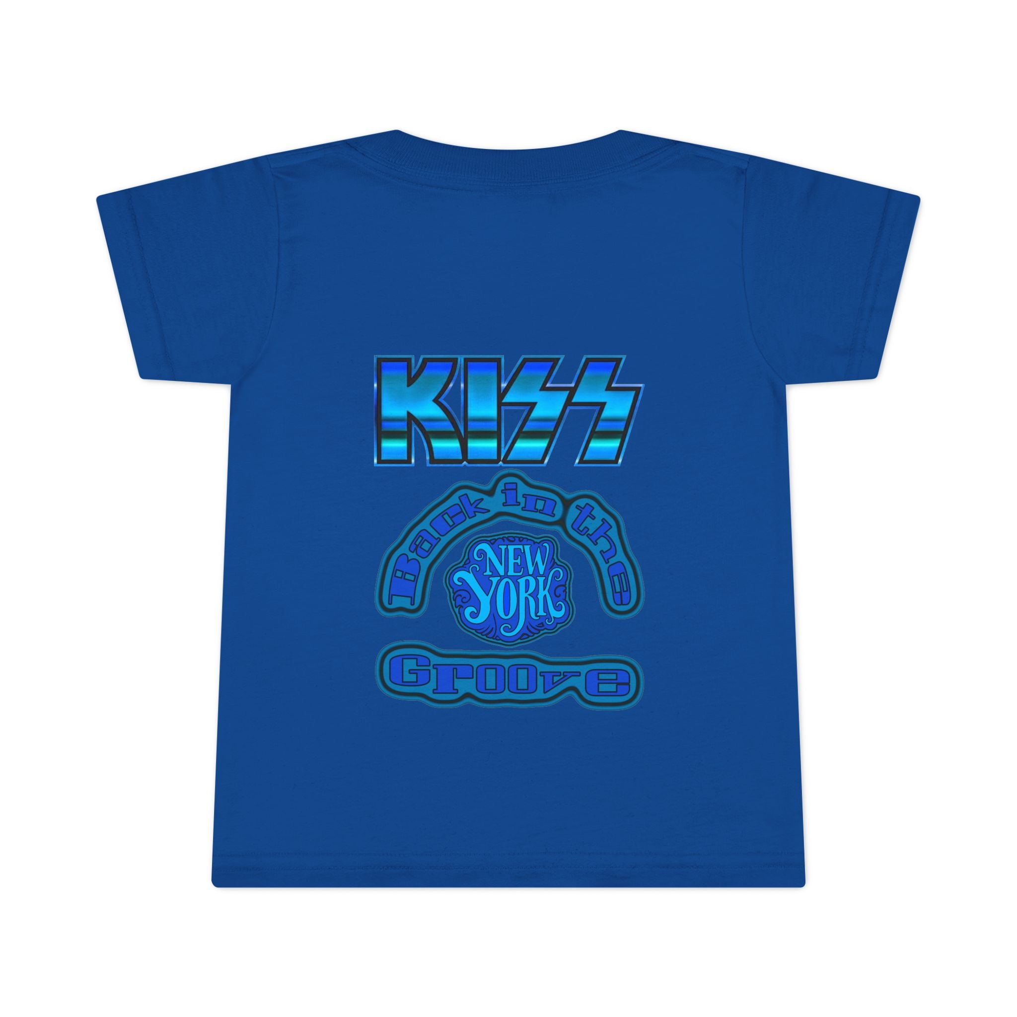 Toddler T-Shirt - KISS Band Graphic Tee (Blue Retro Rock Guitar Design)