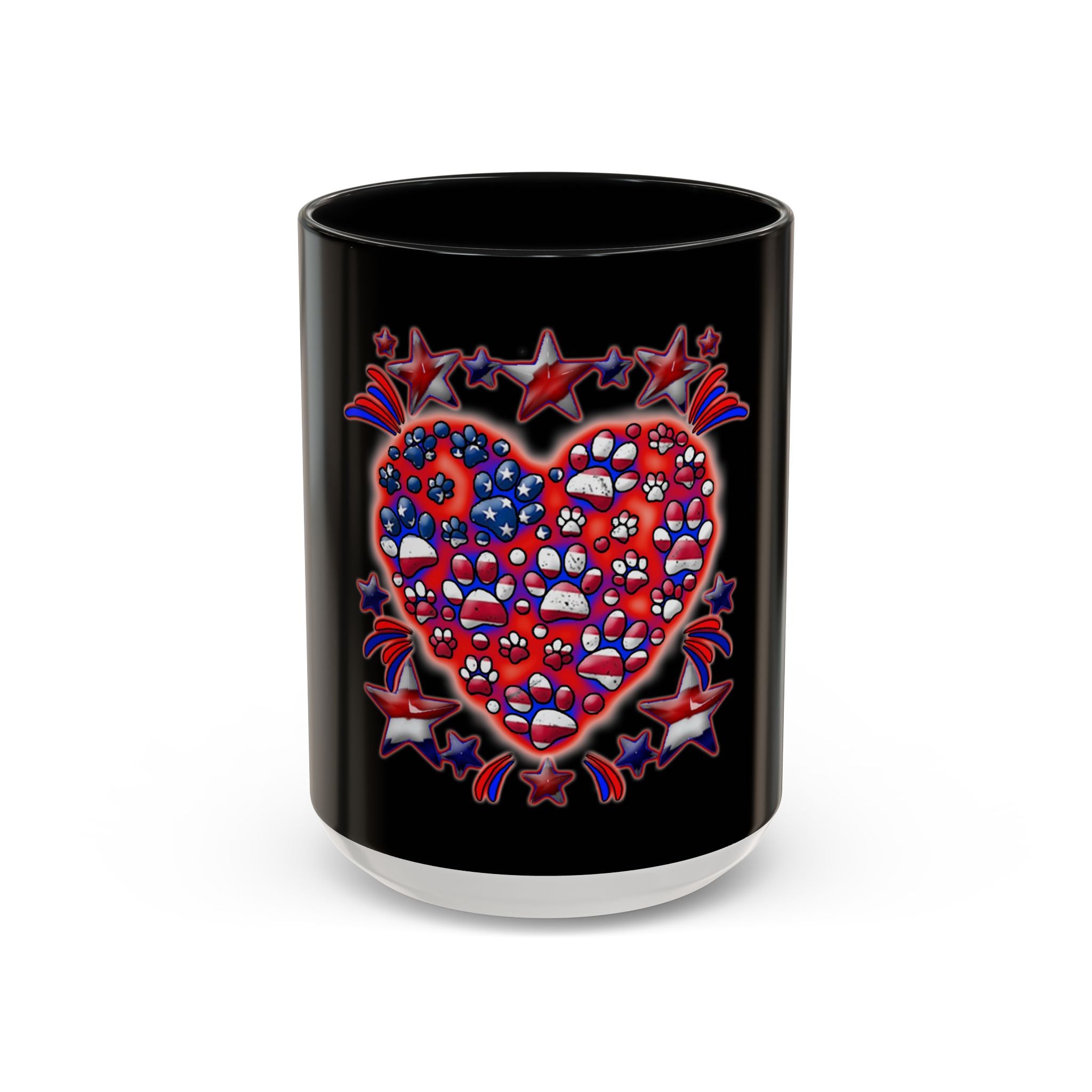Patriotic Dog Heart / Accent Coffee Mug 11/15oz