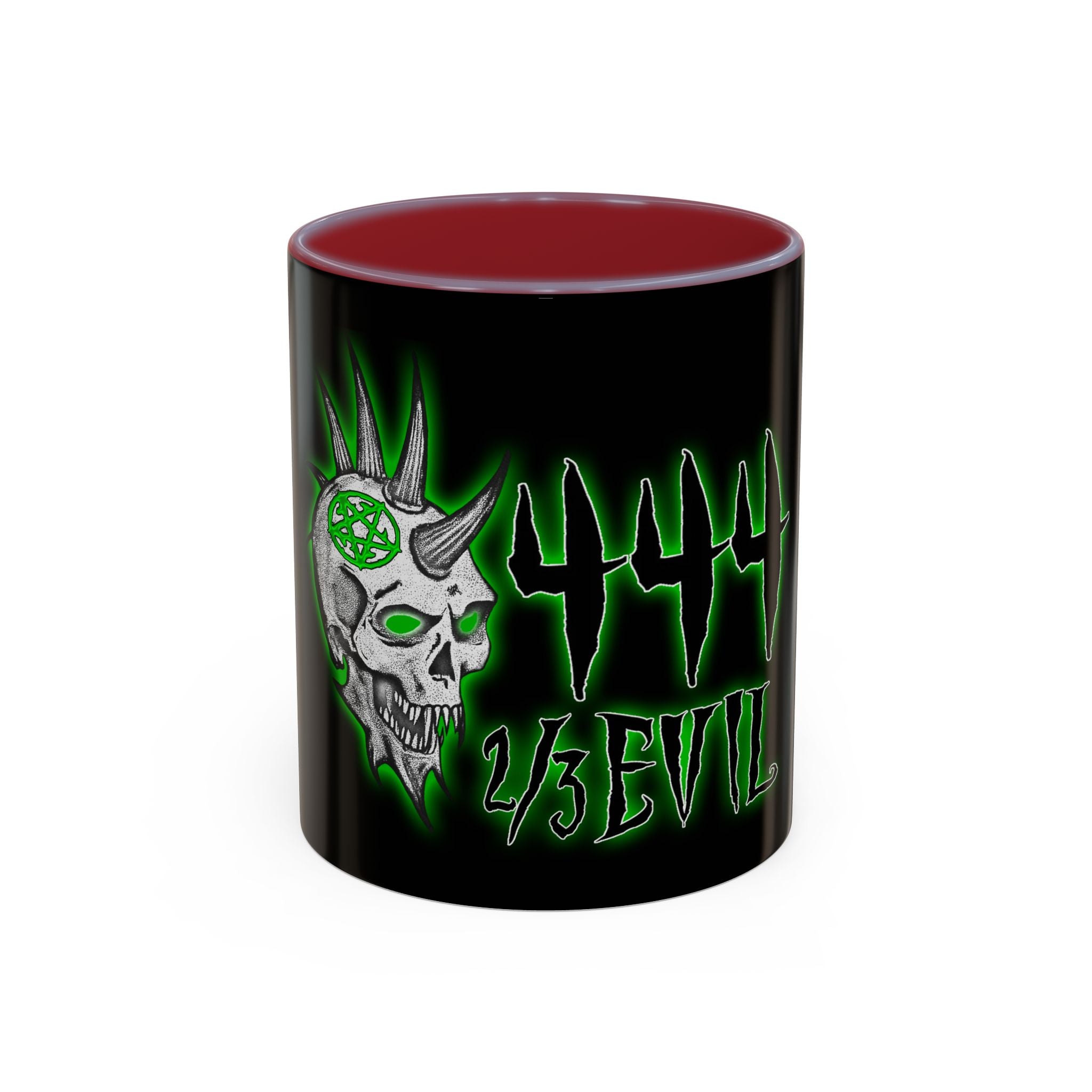 2/3 Evil Punk Skull / Accent Coffee Mug 11/15oz