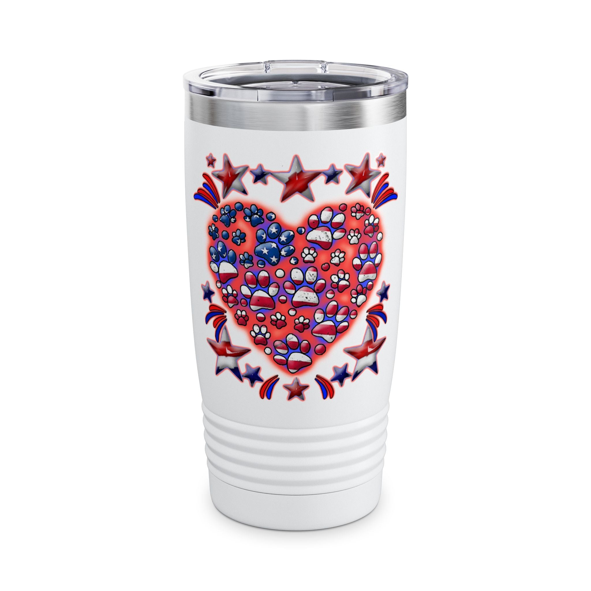 Patriotic Dog Heart / Insulated Tumbler 20oz