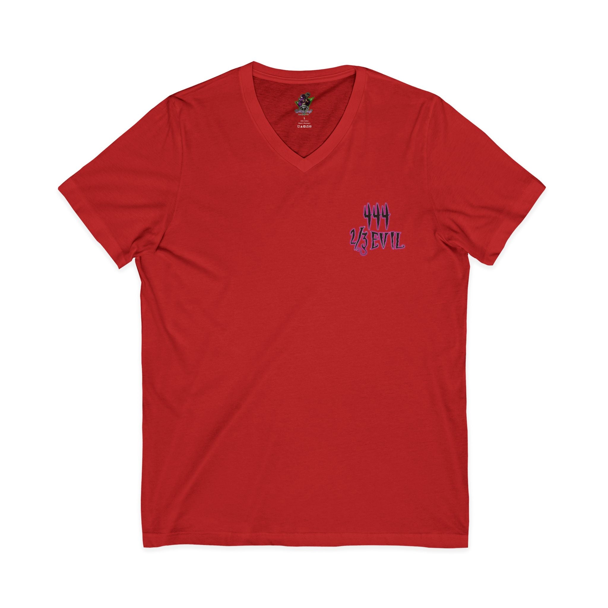 2/3 Evil Gothic Purple Script / V-Neck Tee