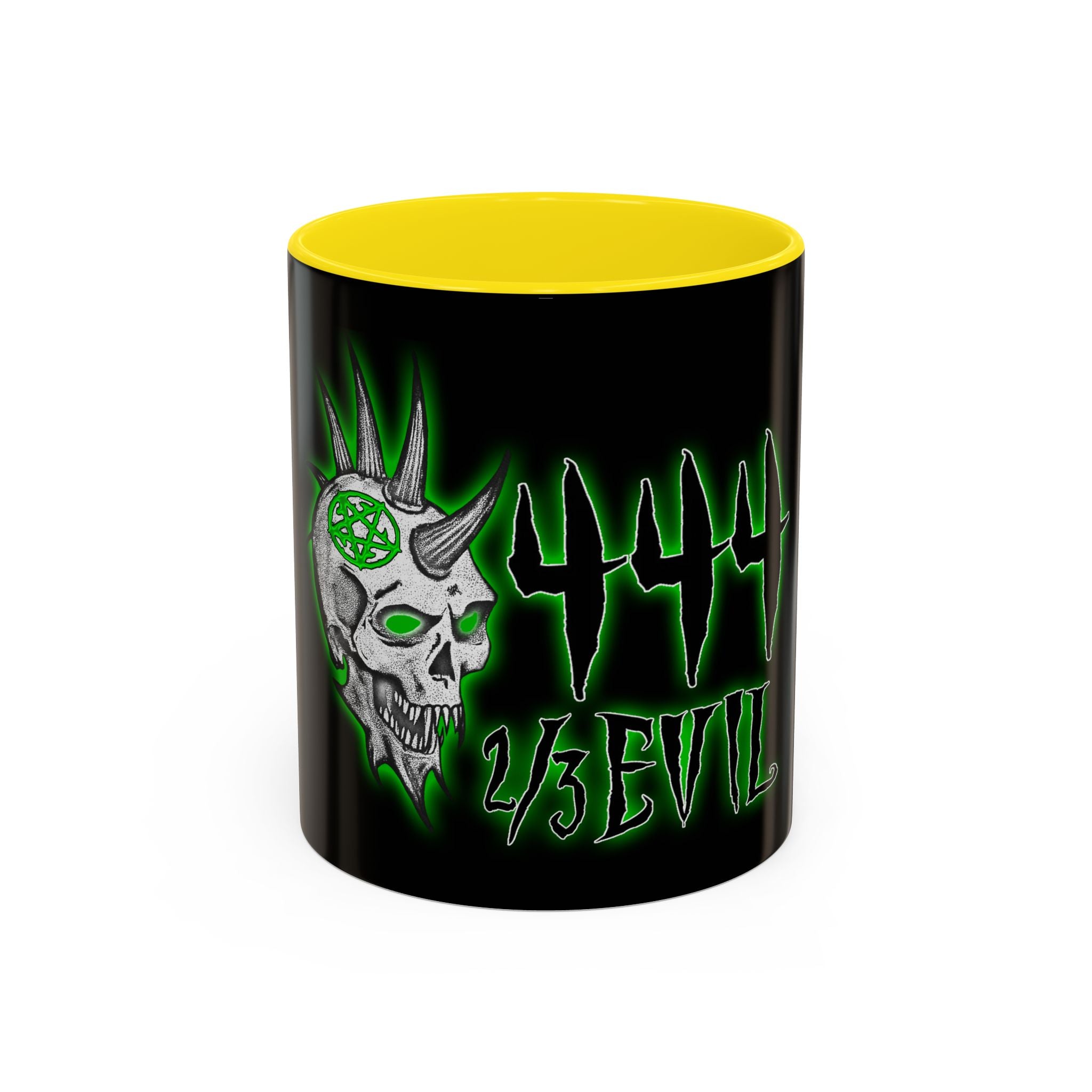 2/3 Evil Punk Skull / Accent Coffee Mug 11/15oz