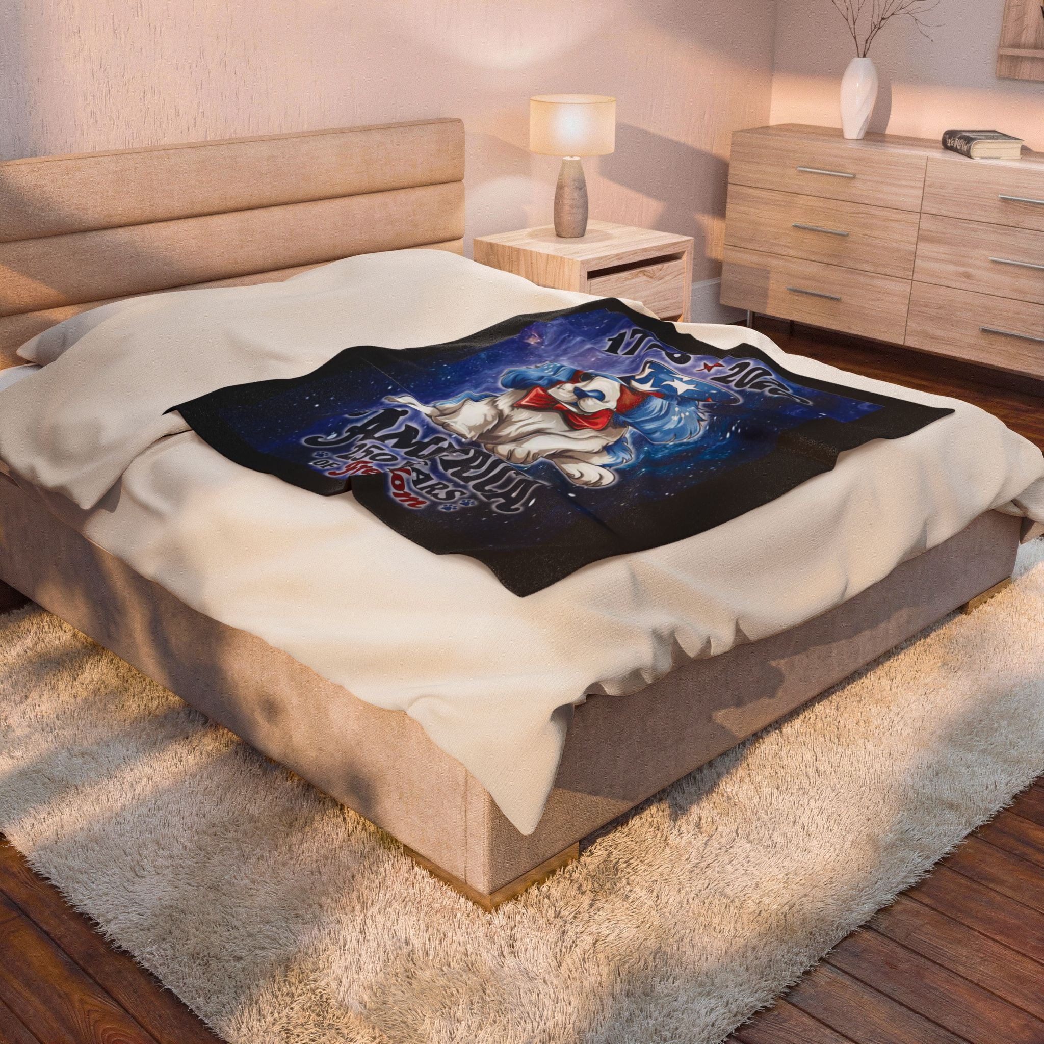 American Puppy 250th / Velveteen Plush Blanket