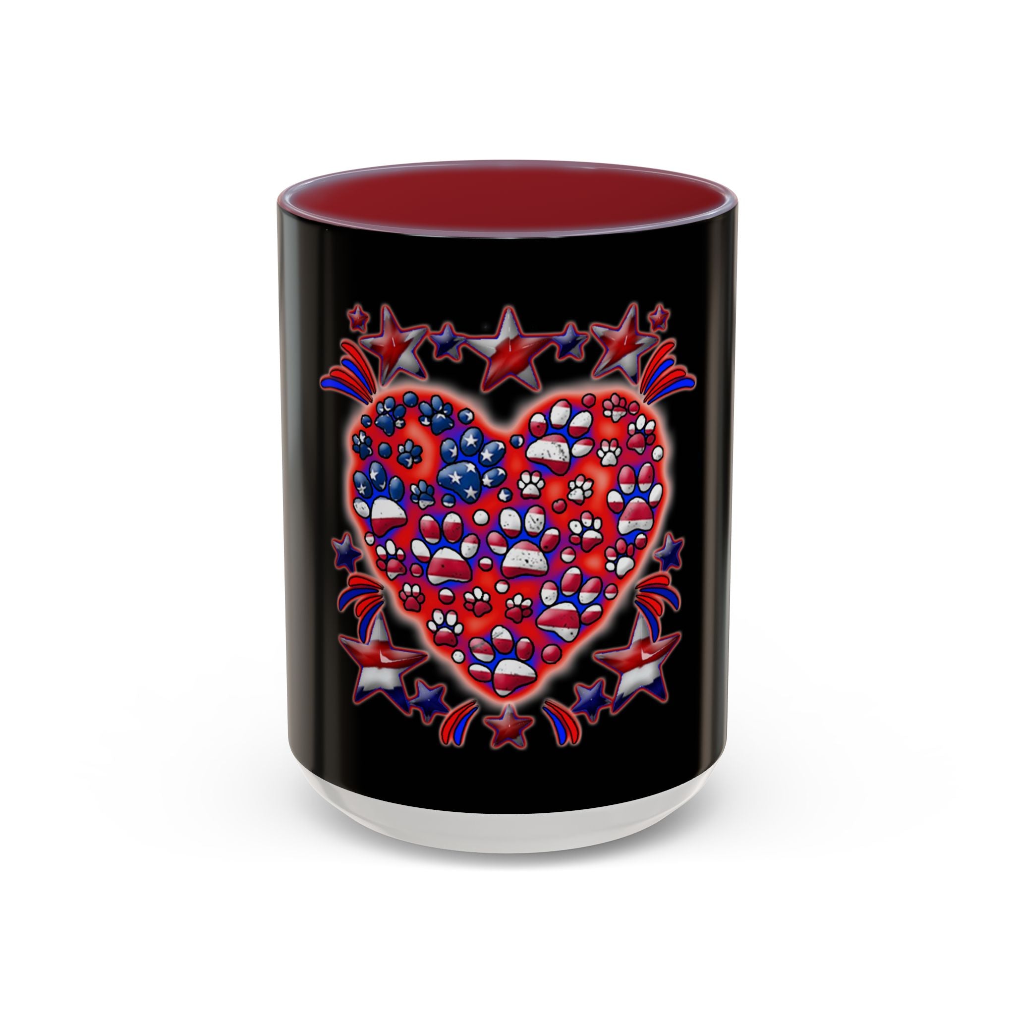 Patriotic Dog Heart / Accent Coffee Mug 11/15oz