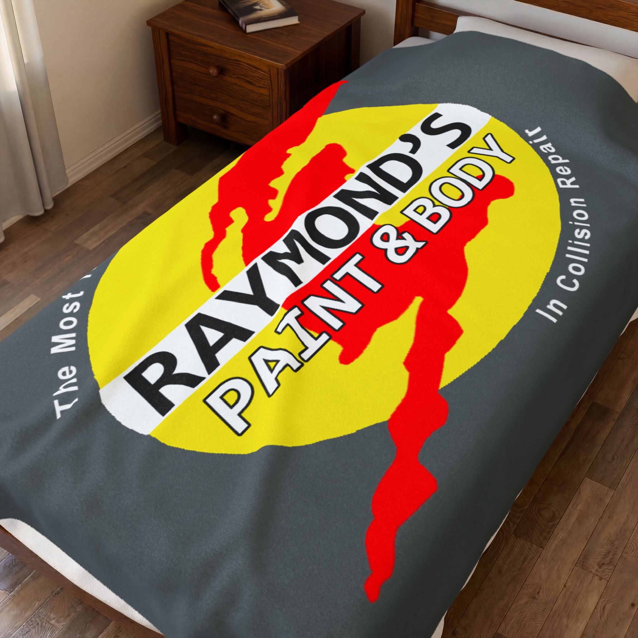 Raymond's Paint & Body Logo / Velveteen Plush Blanket