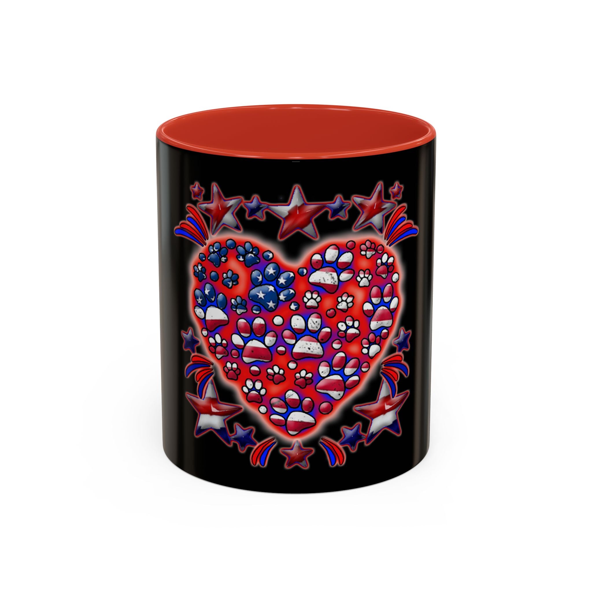 Patriotic Dog Heart / Accent Coffee Mug 11/15oz