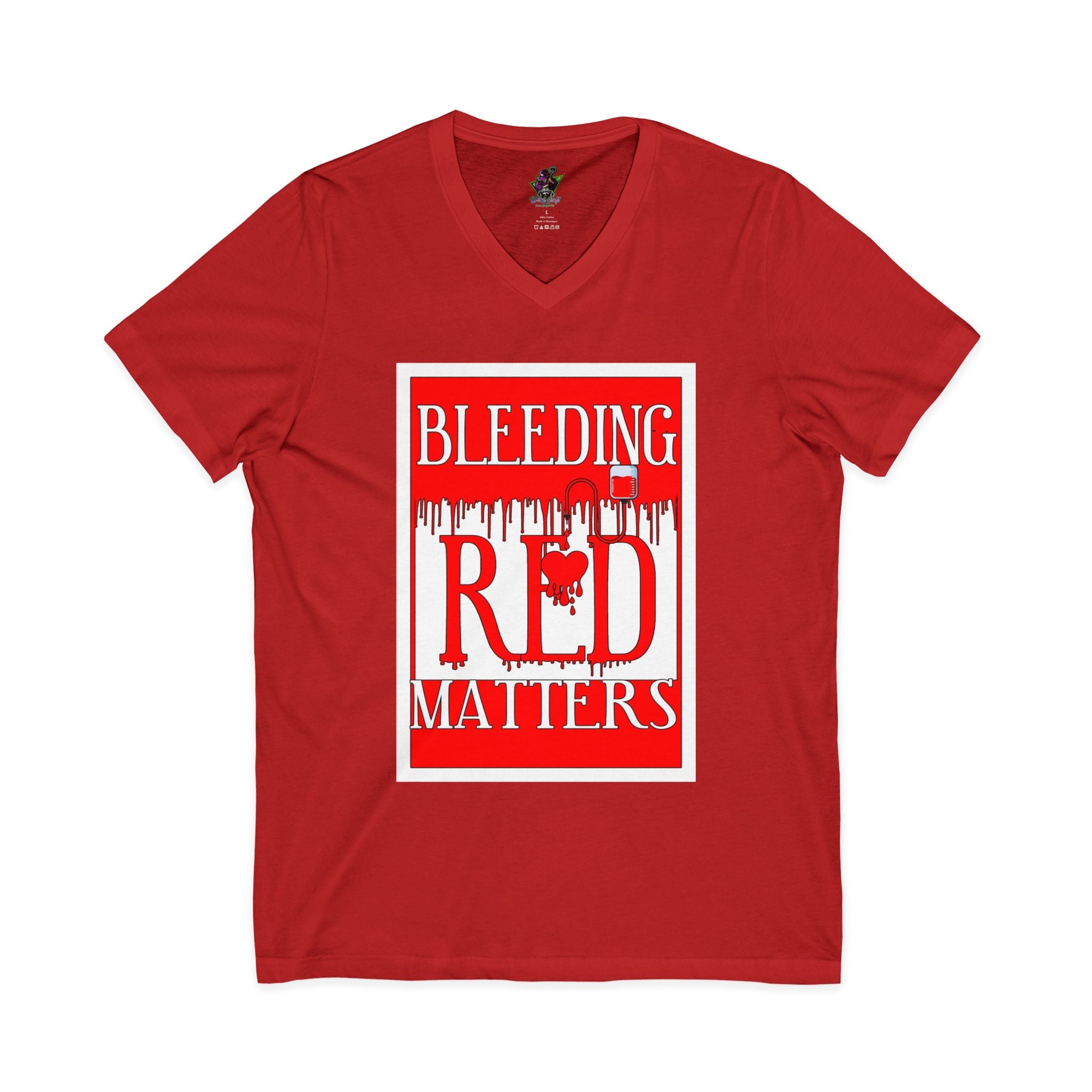 Bleeding Red Matters / V-Neck Tee