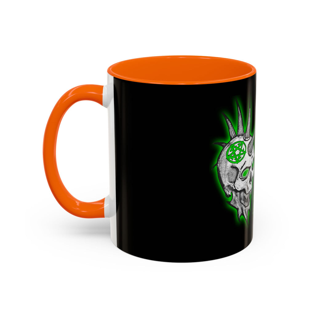 2/3 Evil Punk Skull / Accent Coffee Mug 11/15oz