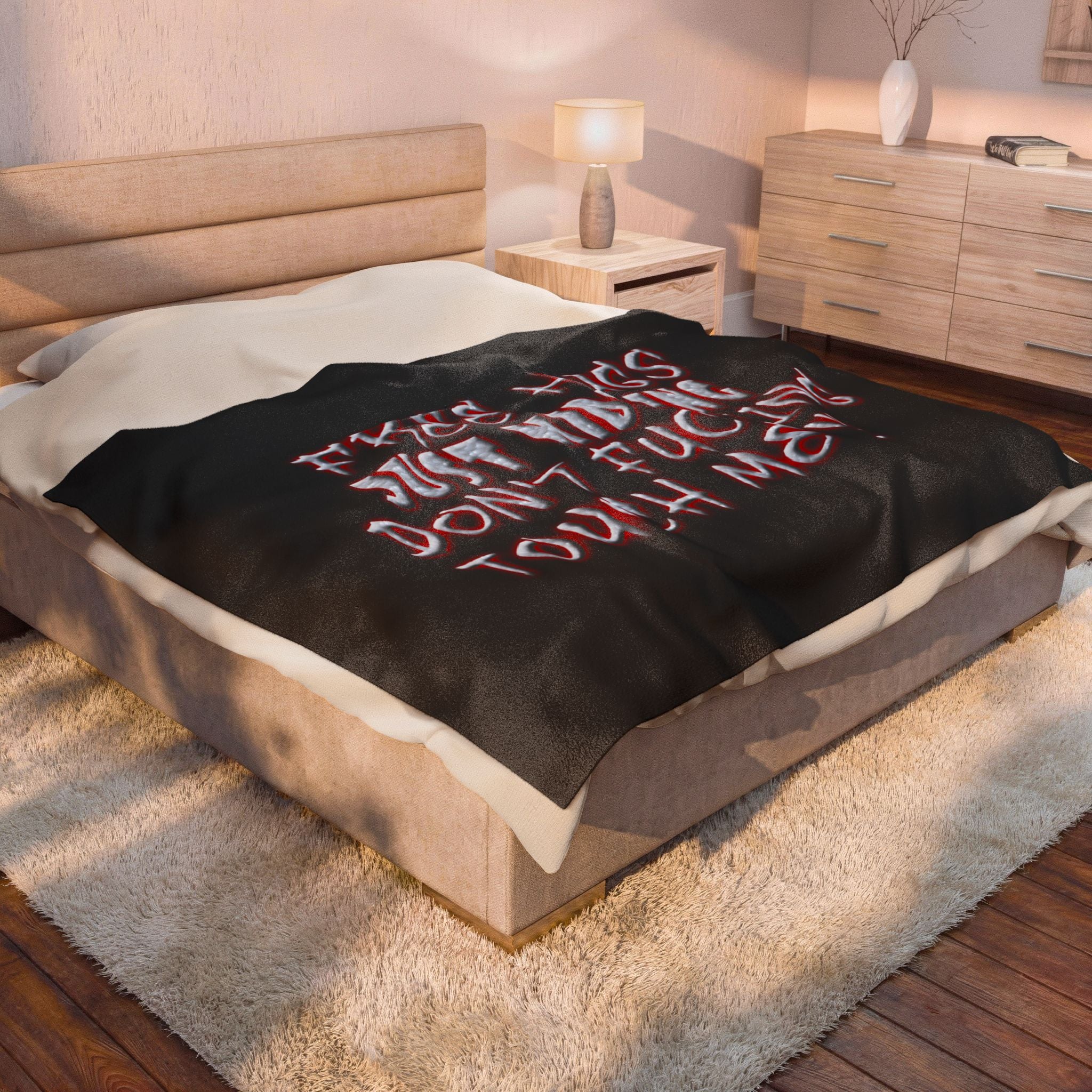 Free Hugs Just Kidding / Velveteen Plush Blanket
