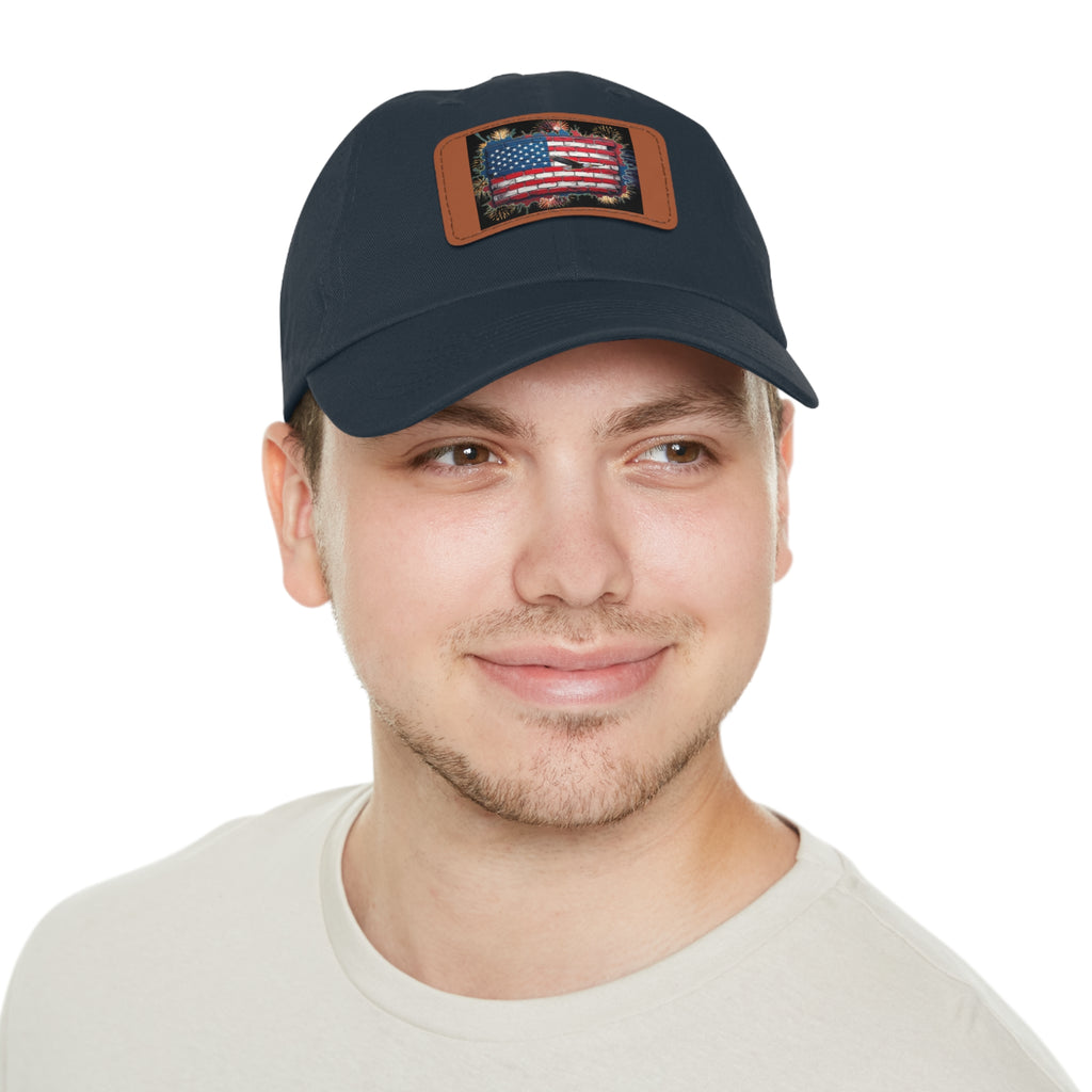 American Brick Flag / Leather Patch Hat