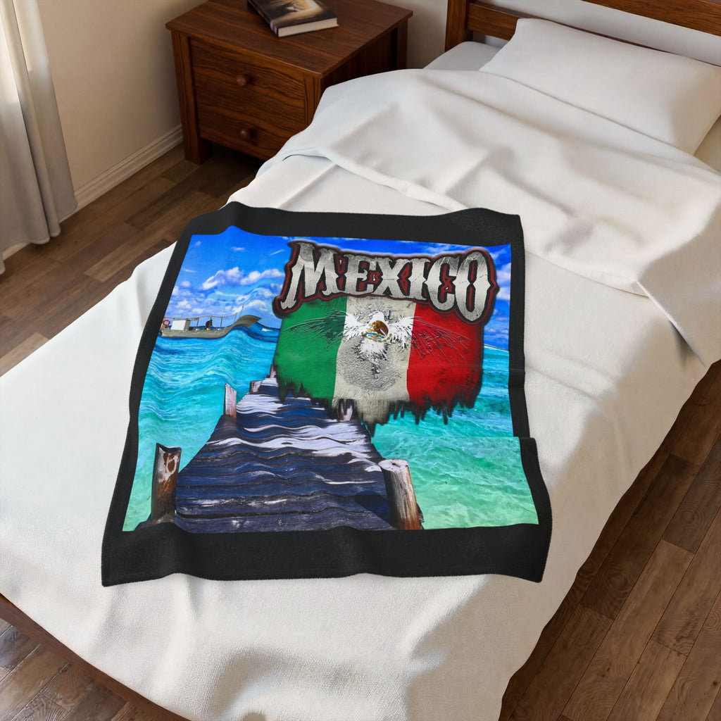 Mexico Beach / Velveteen Plush Blanket