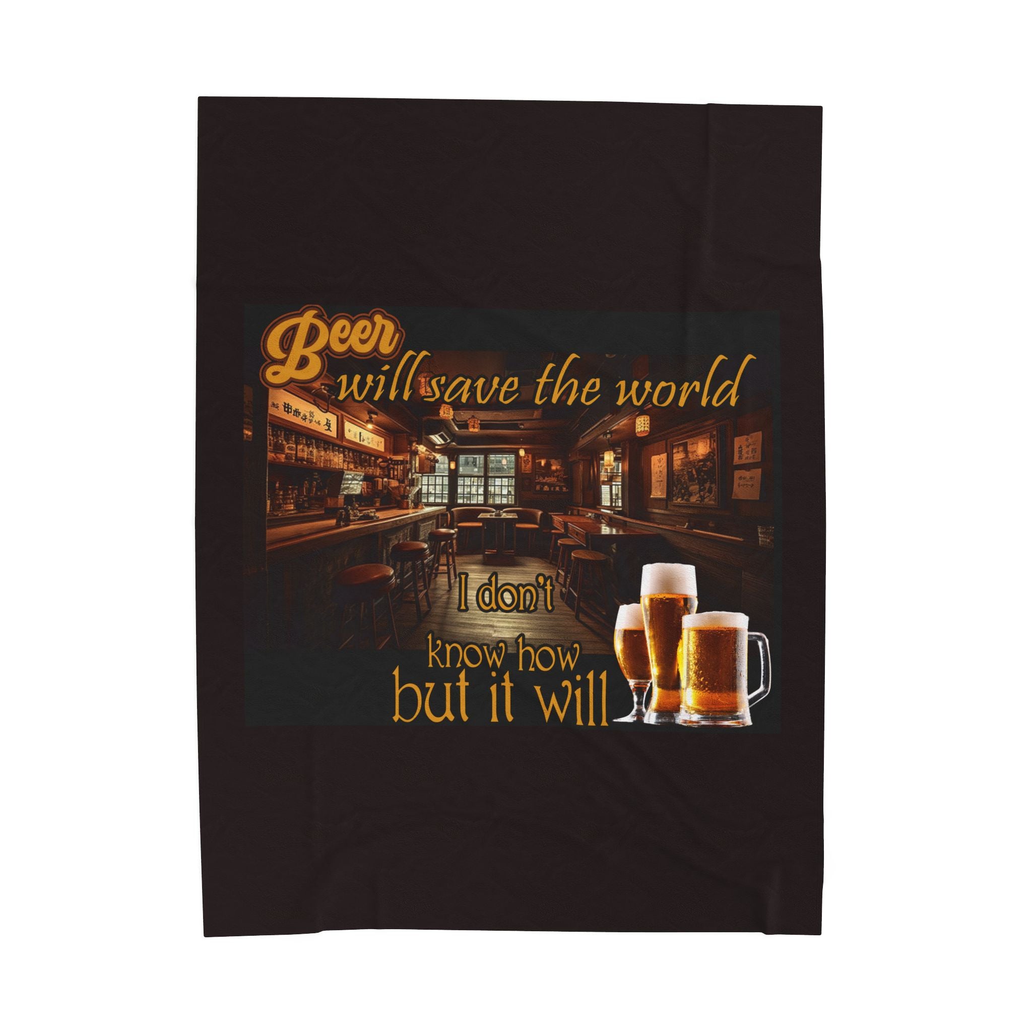 Beer Will Save The World / Velveteen Plush Blanket