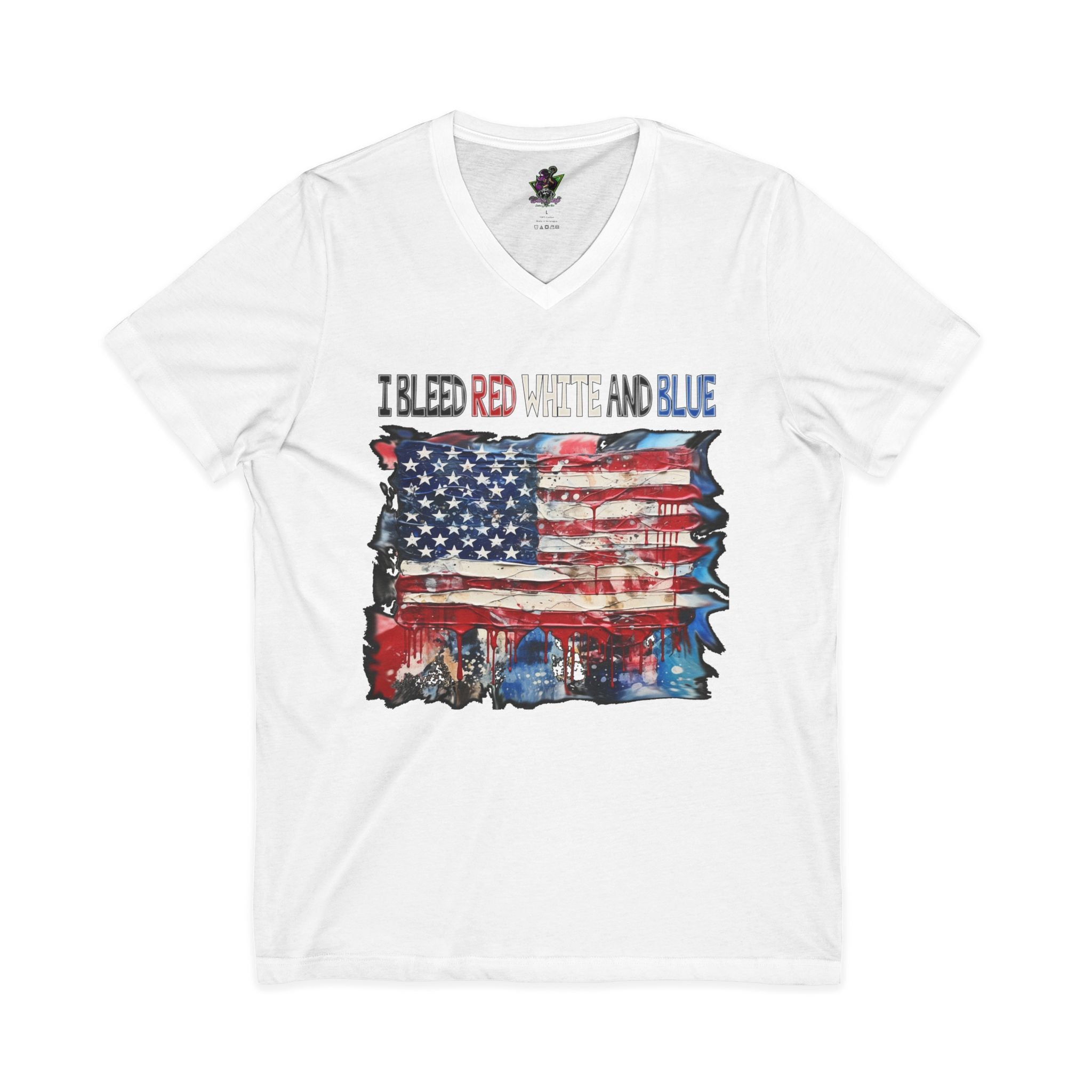 Bleed Red White & Blue / V‑Neck Tee