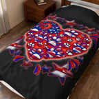 Patriotic Dog Heart / Velveteen Plush Blanket