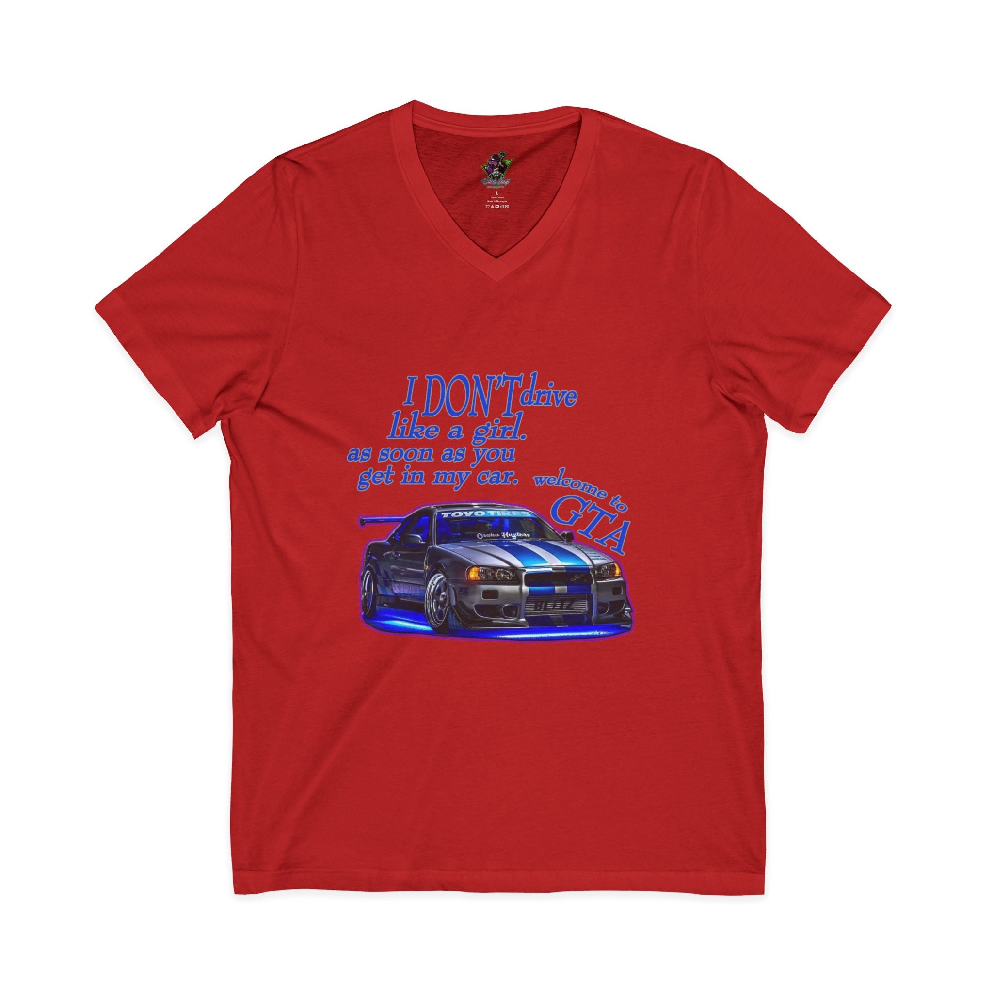 Don't Drive Like A Girl Blue / V-Neck Tee