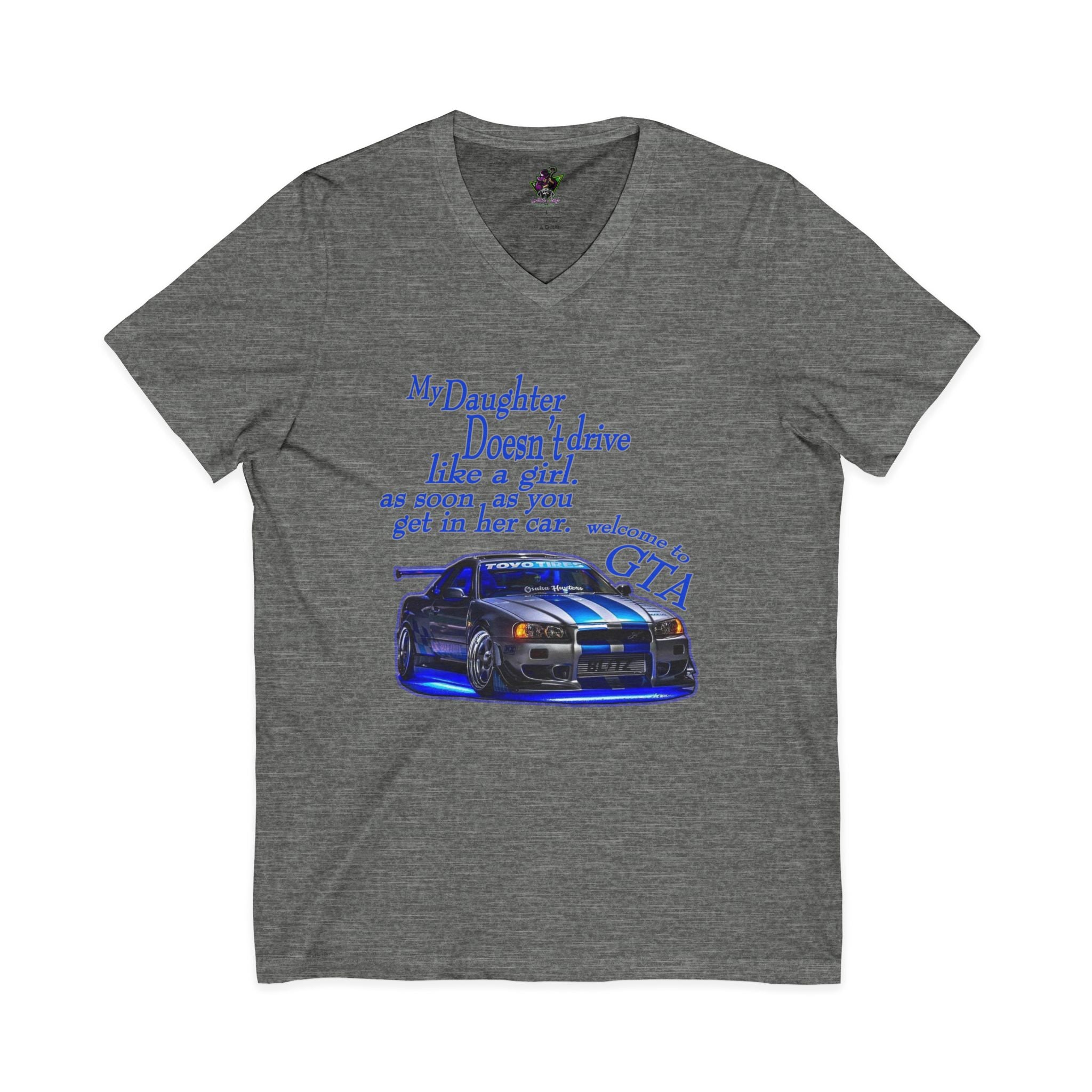 Daughter Doesn't Drive Like A Girl Blue / V-Neck Tee