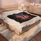 American Brick Flag / Velveteen Plush Blanket