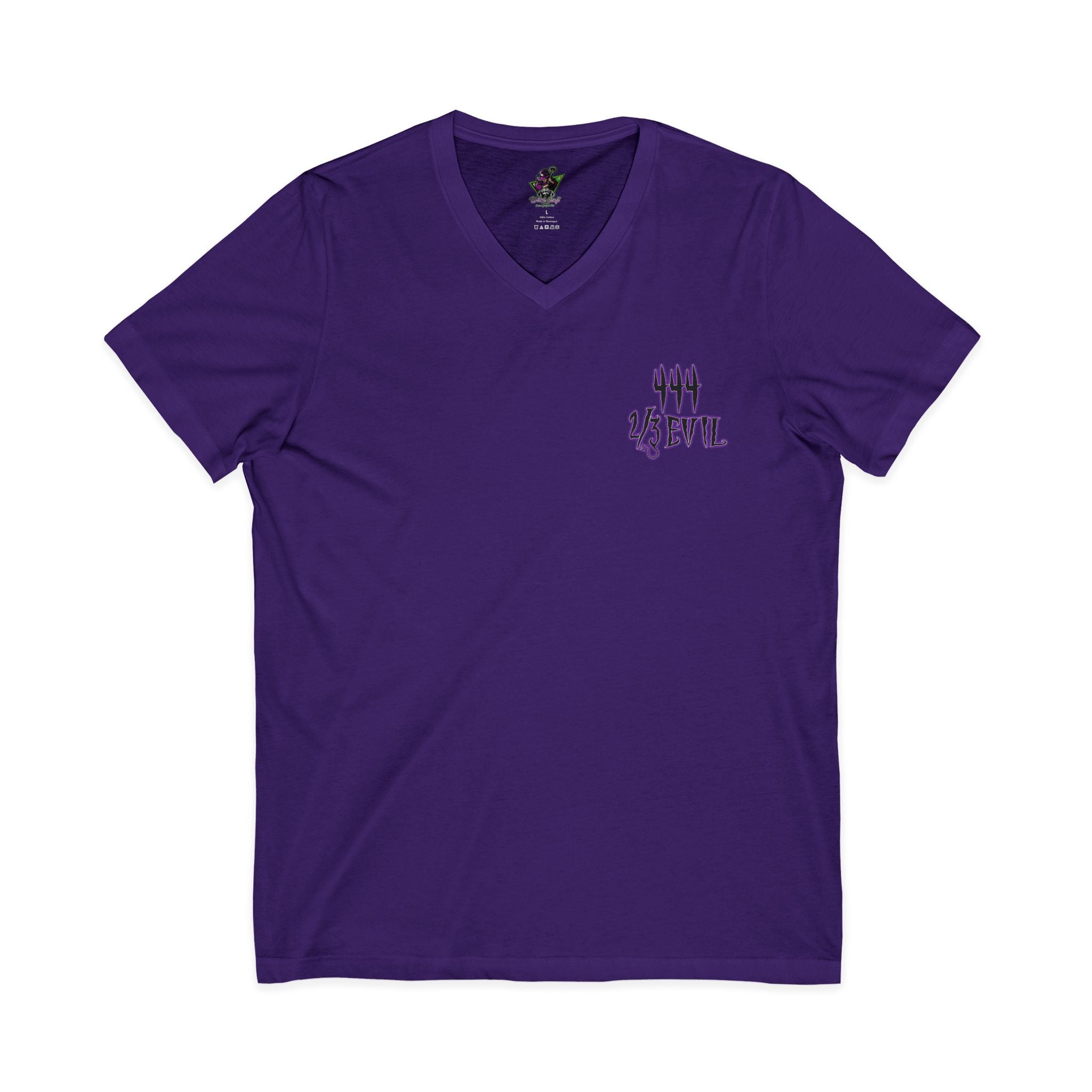 2/3 Evil Gothic Purple Script / V-Neck Tee