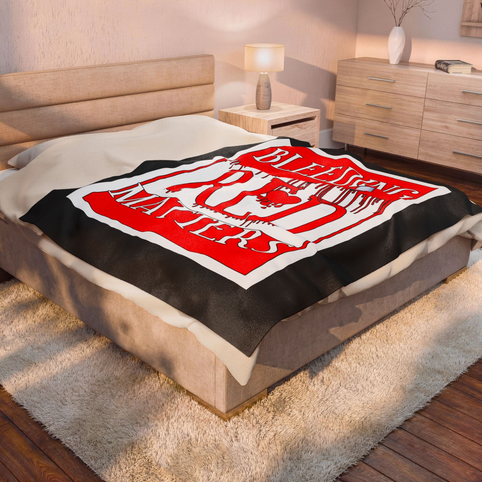 Bleeding Red Matters / Velveteen Plush Blanket