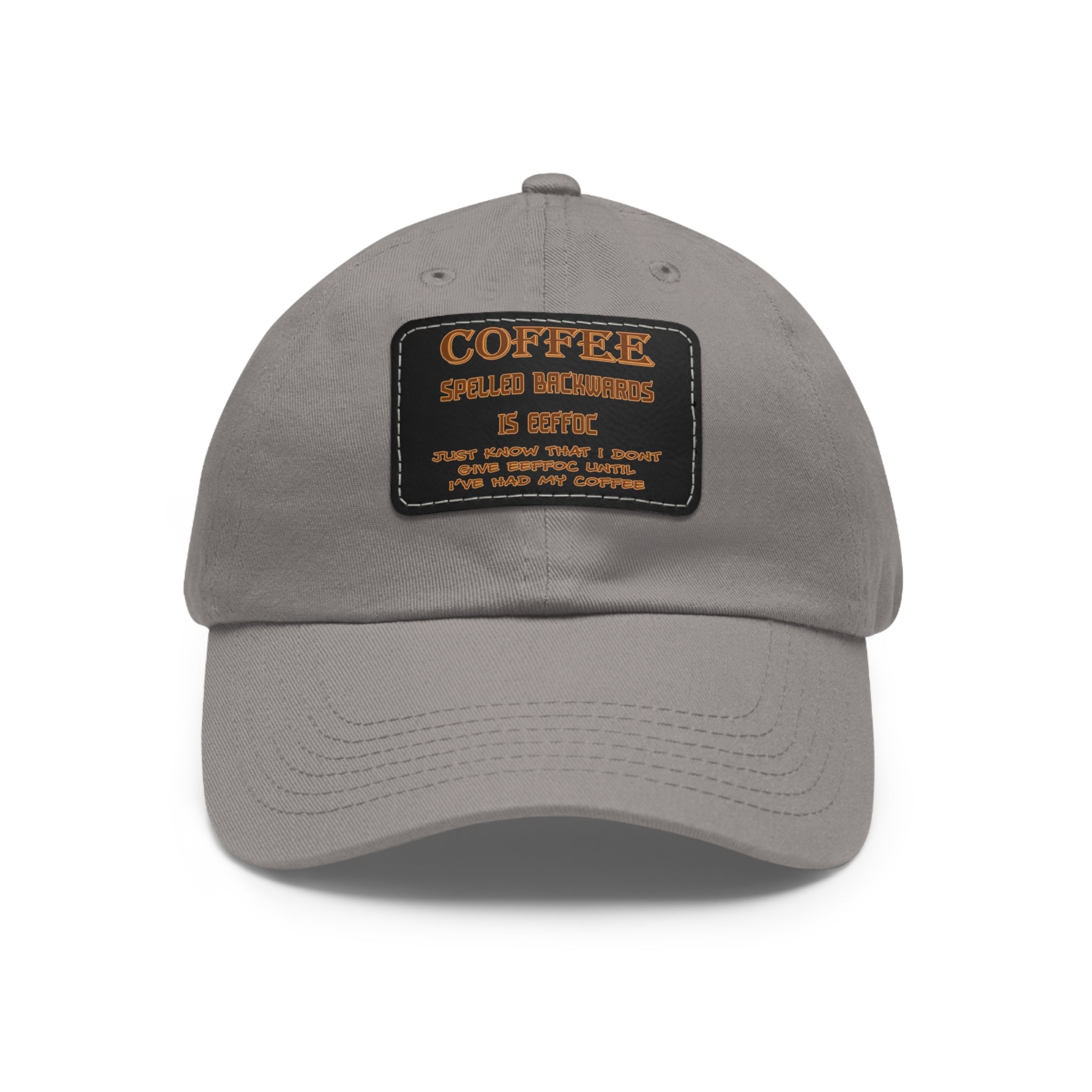 Coffee Spelled Backwards Is EEFFOC/ Leather Patch