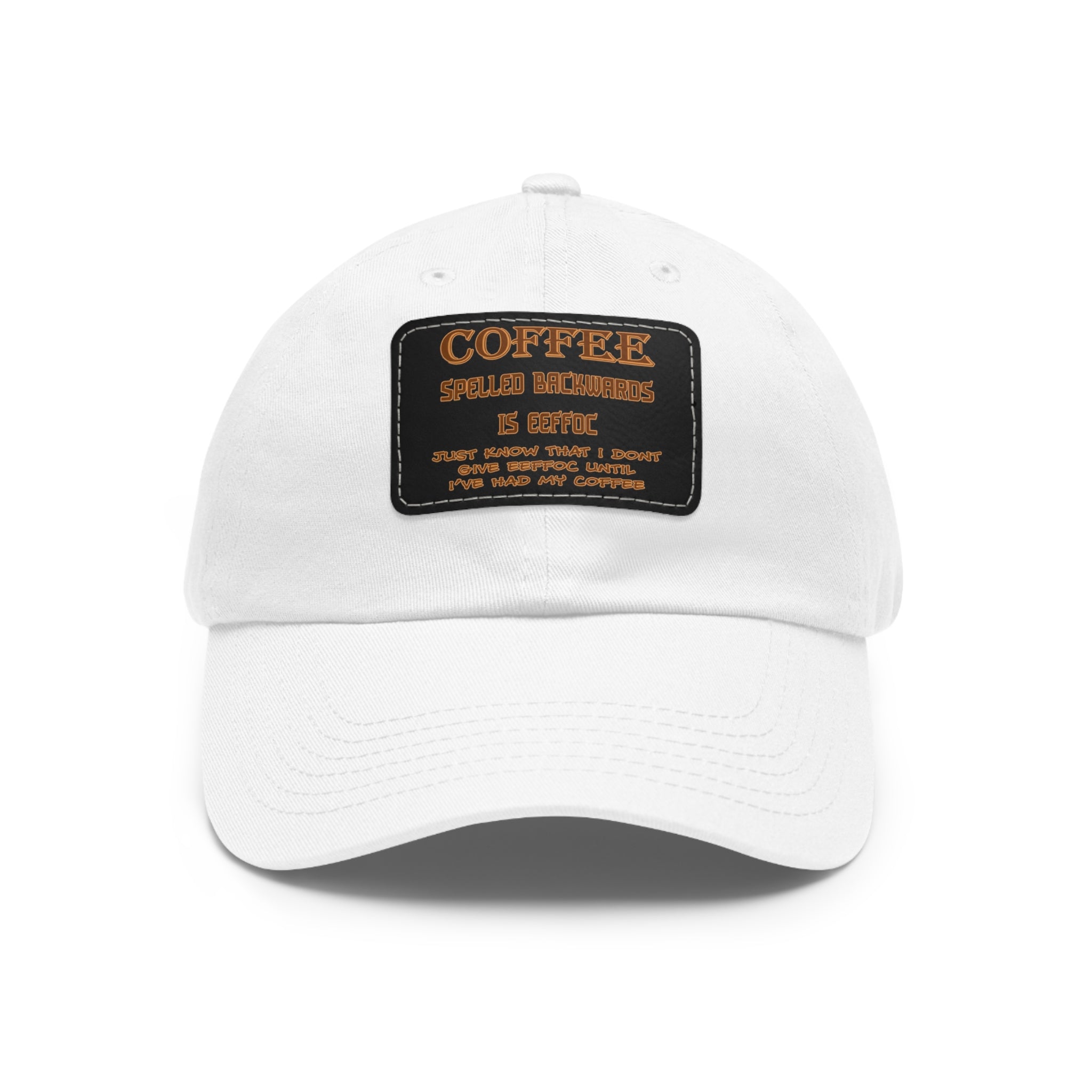 Coffee Spelled Backwards Is EEFFOC/ Leather Patch