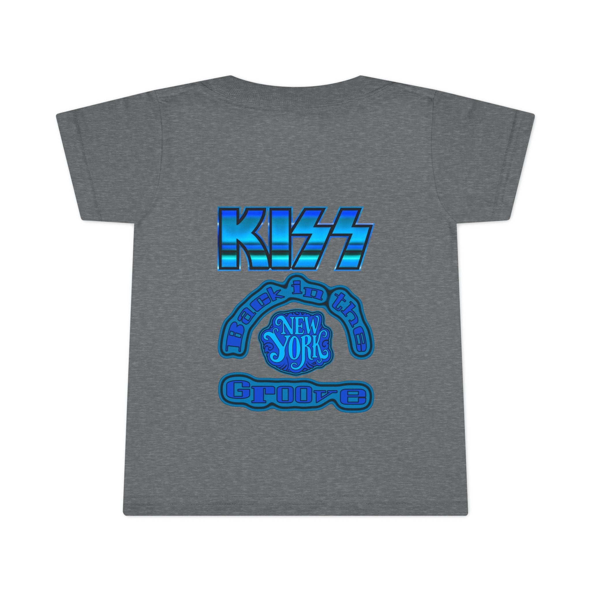 Toddler T-Shirt - KISS Band Graphic Tee (Blue Retro Rock Guitar Design)
