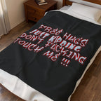 Free Hugs Just Kidding / Velveteen Plush Blanket